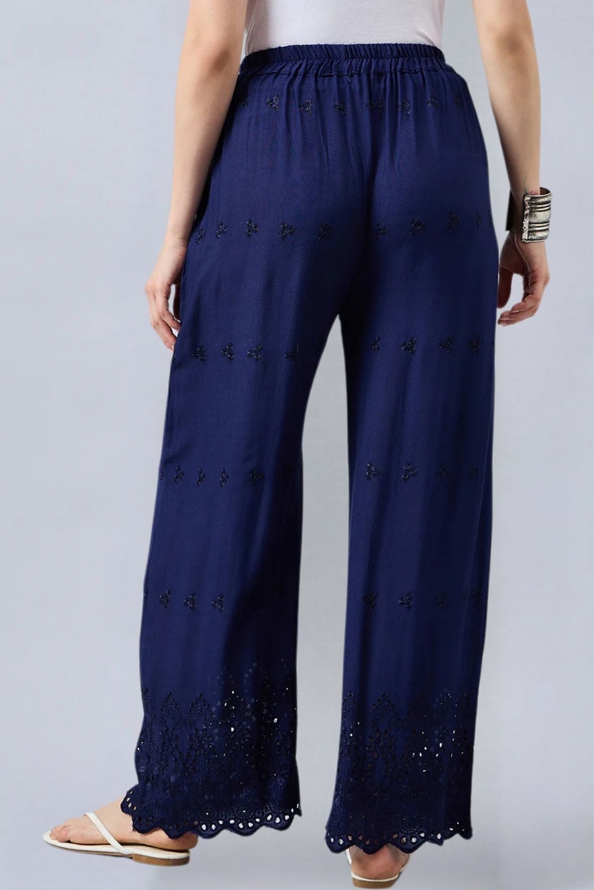 Navy Blue Chikankari Palazzo