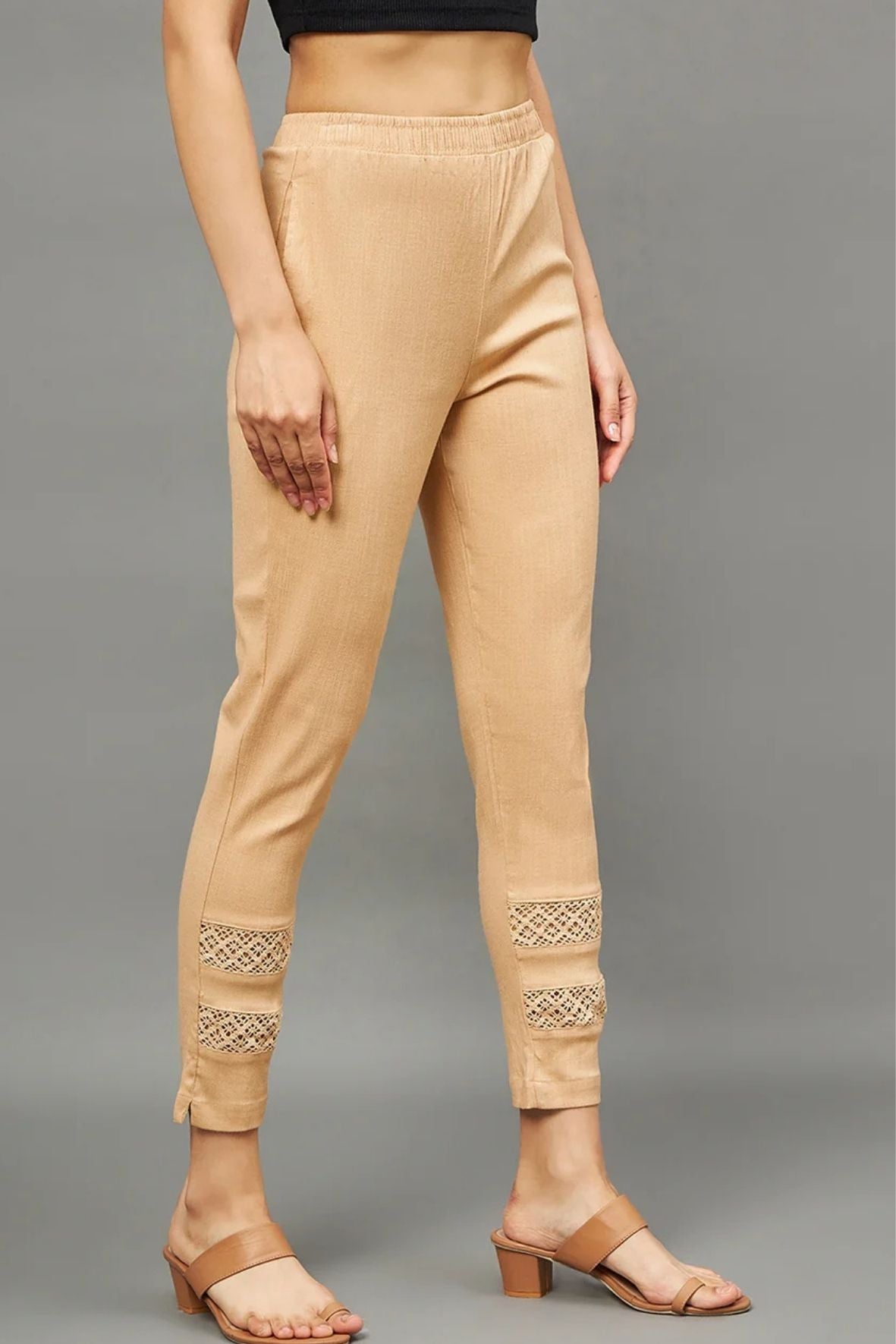 Beige Double Lace Pants