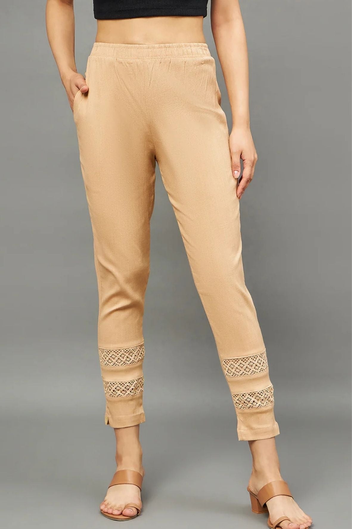 Beige Double Lace Pants