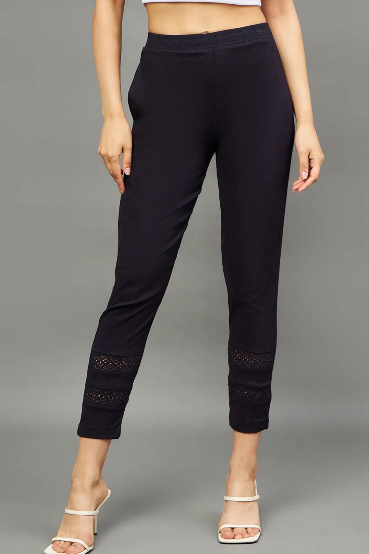 Navy Blue Double Lace Pants