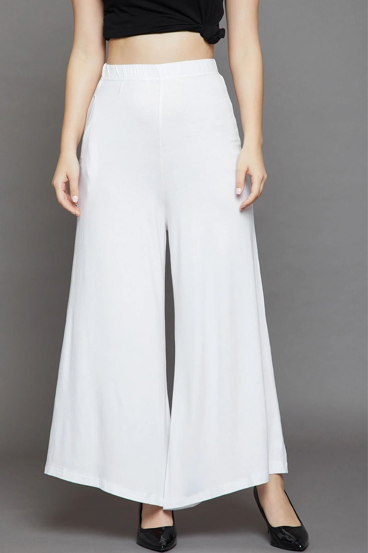 White Plain Viscose Palazzo