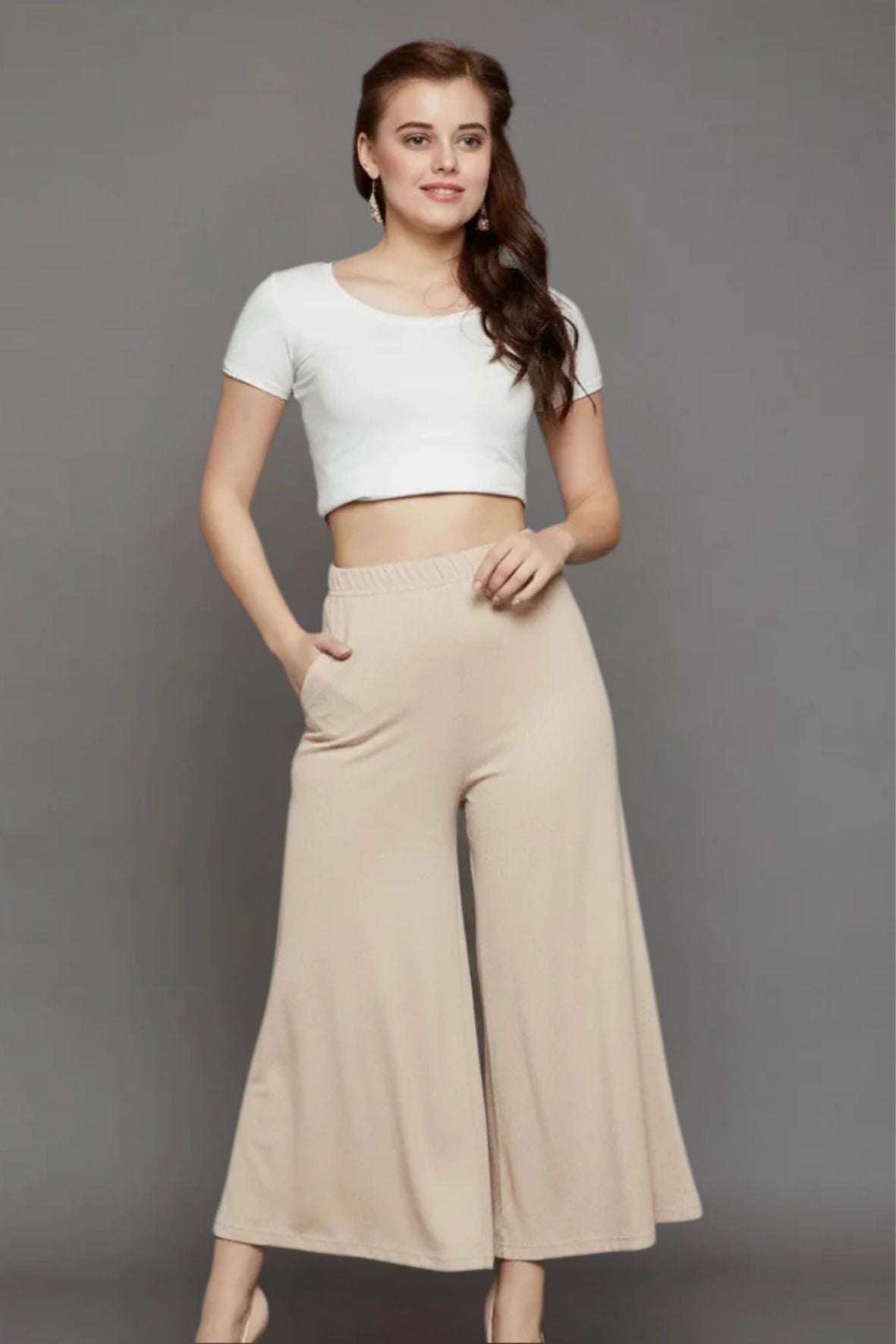 Skin Plain Viscose Palazzo