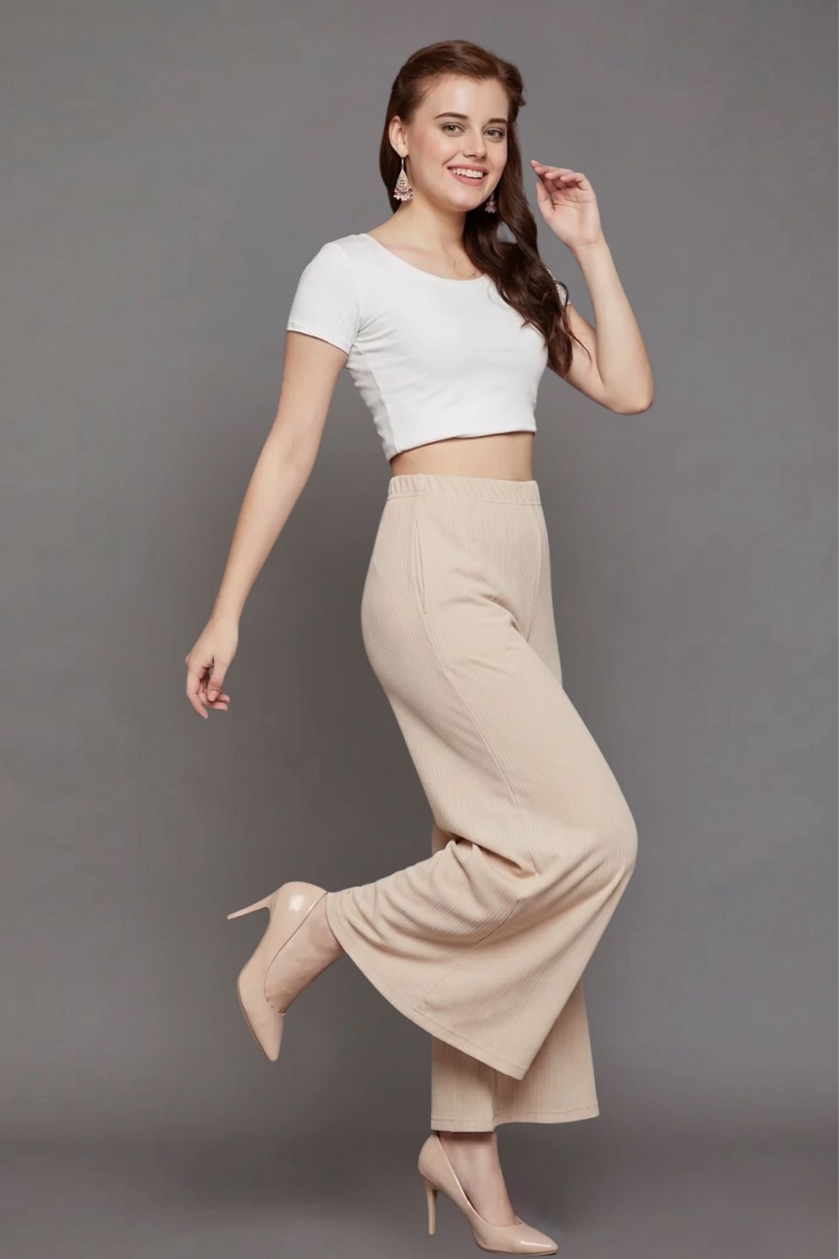 Skin Plain Viscose Palazzo