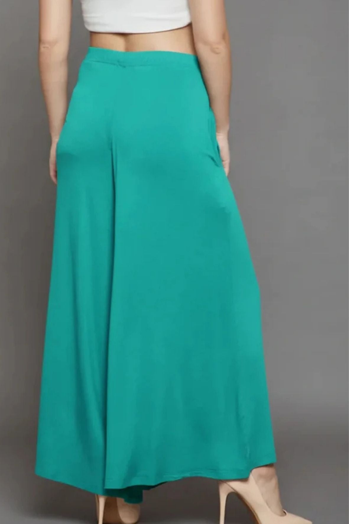 Rama Green Plain Viscose Palazzo