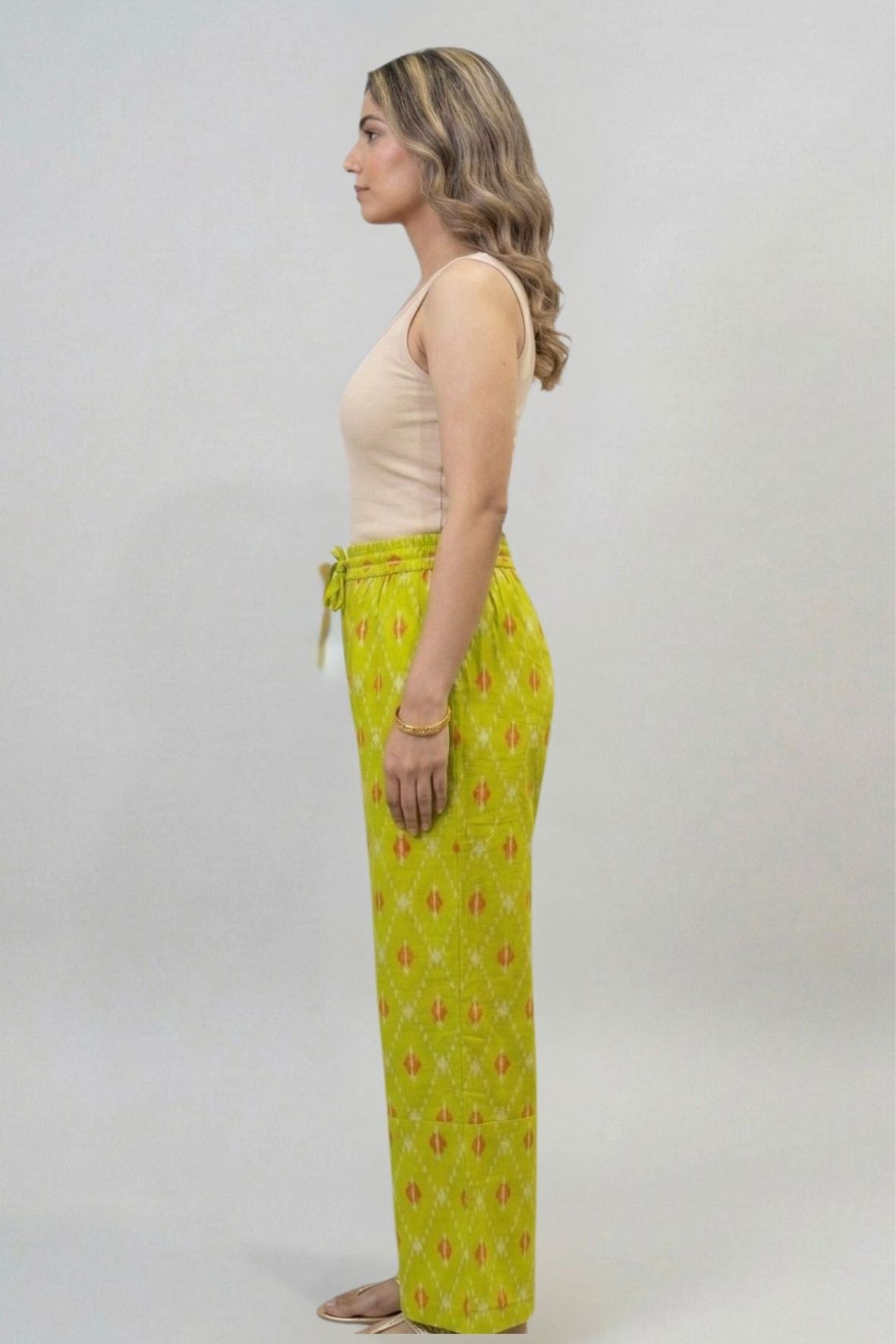 Lime Ikat Printed Palazzo