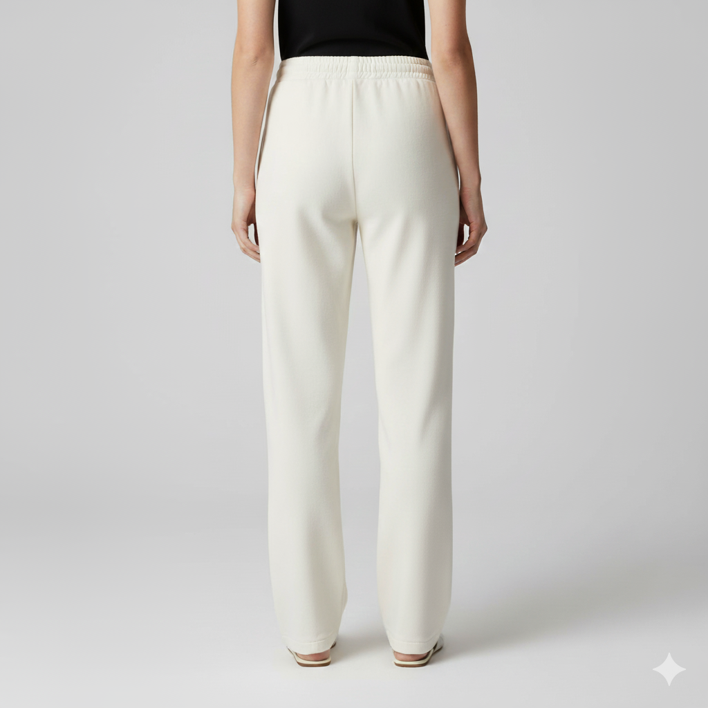 Cream Parallel Pant with 2 Side Pockets