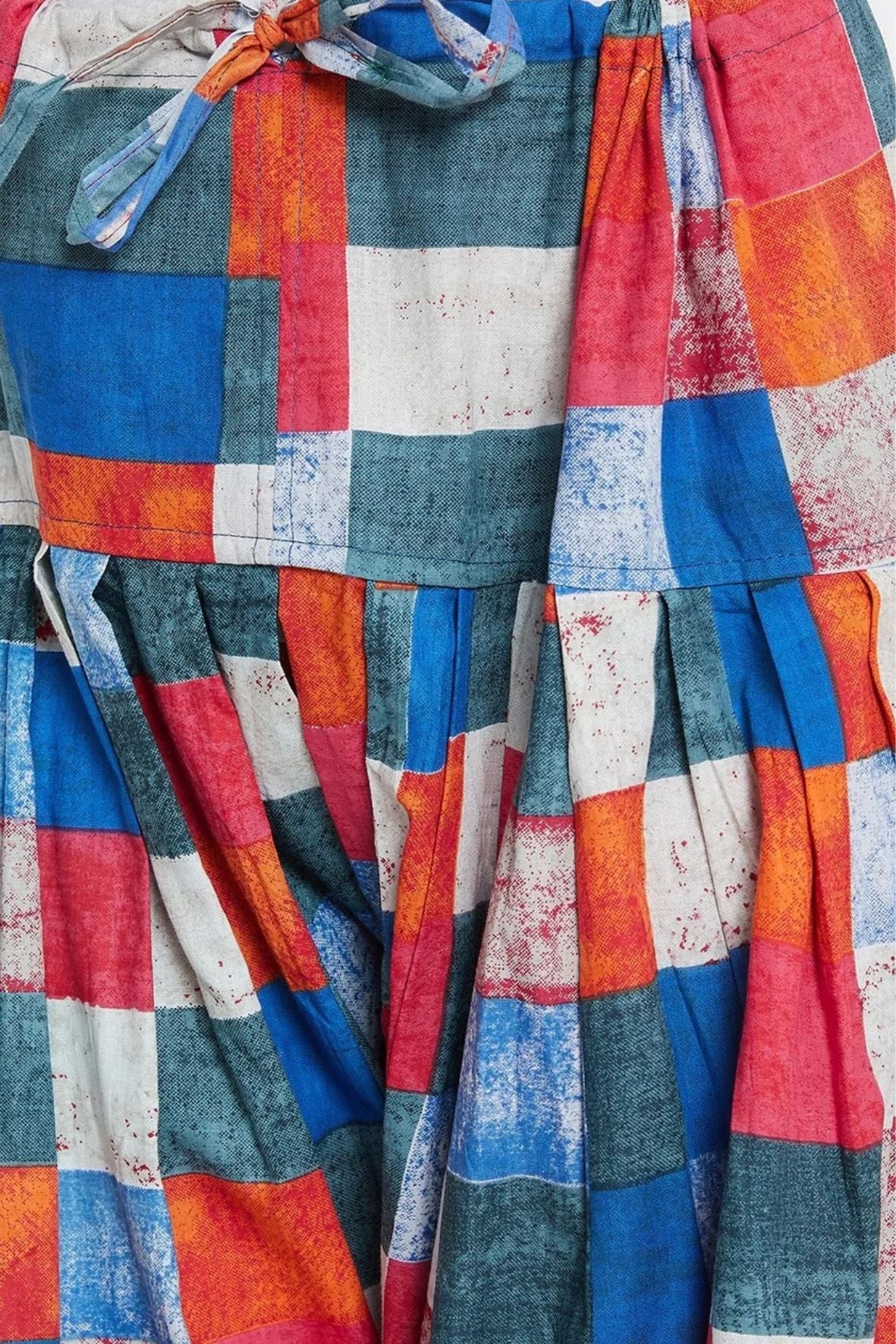 Multicolour Checks Printed Cotton Patiala with Dupatta