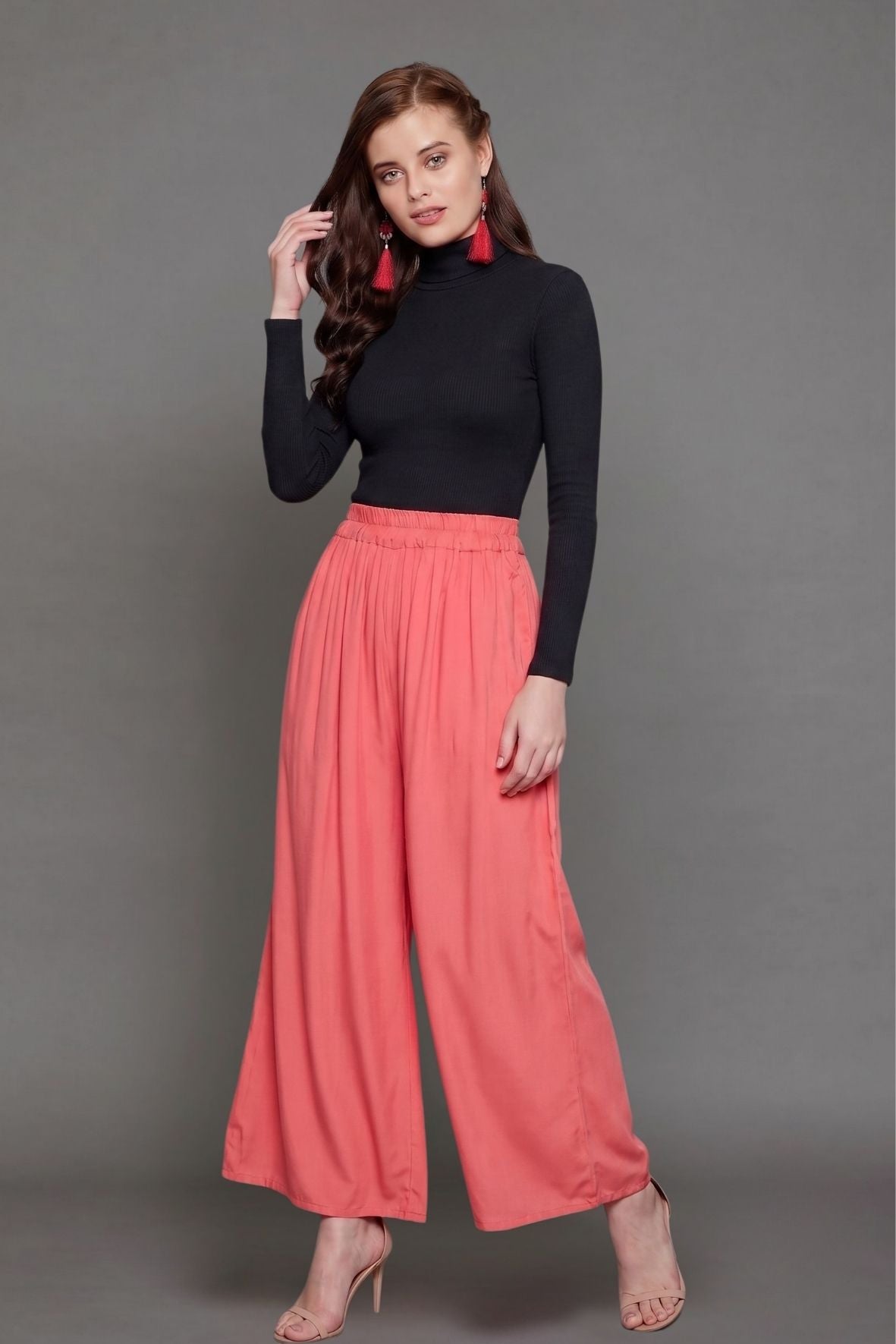 Peach Rayon Palazzo