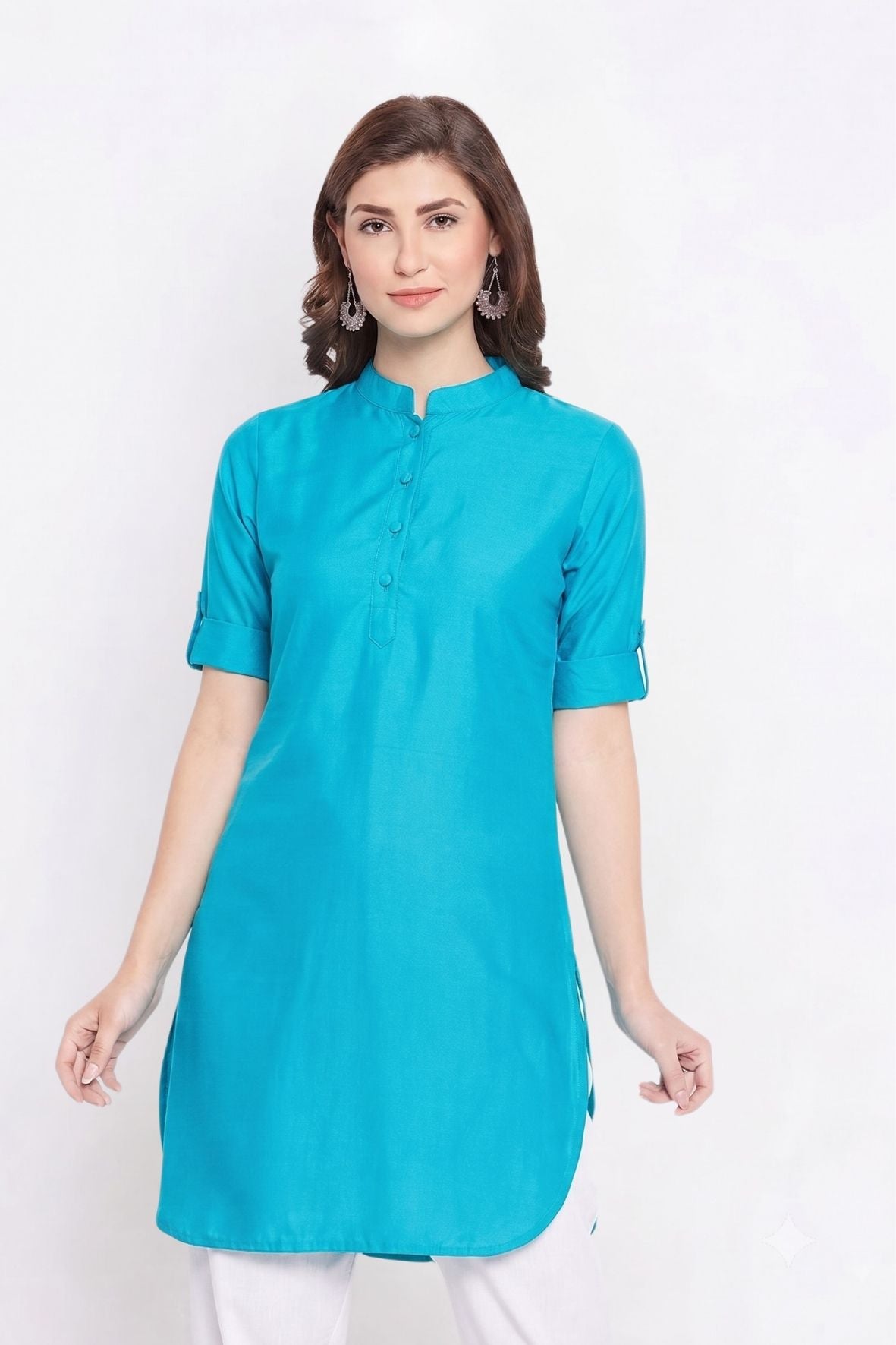 Turquoise Solid Color Kurti