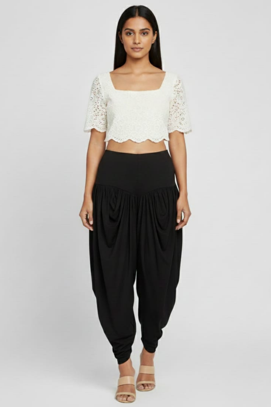 Black Viscose Plain Dhoti