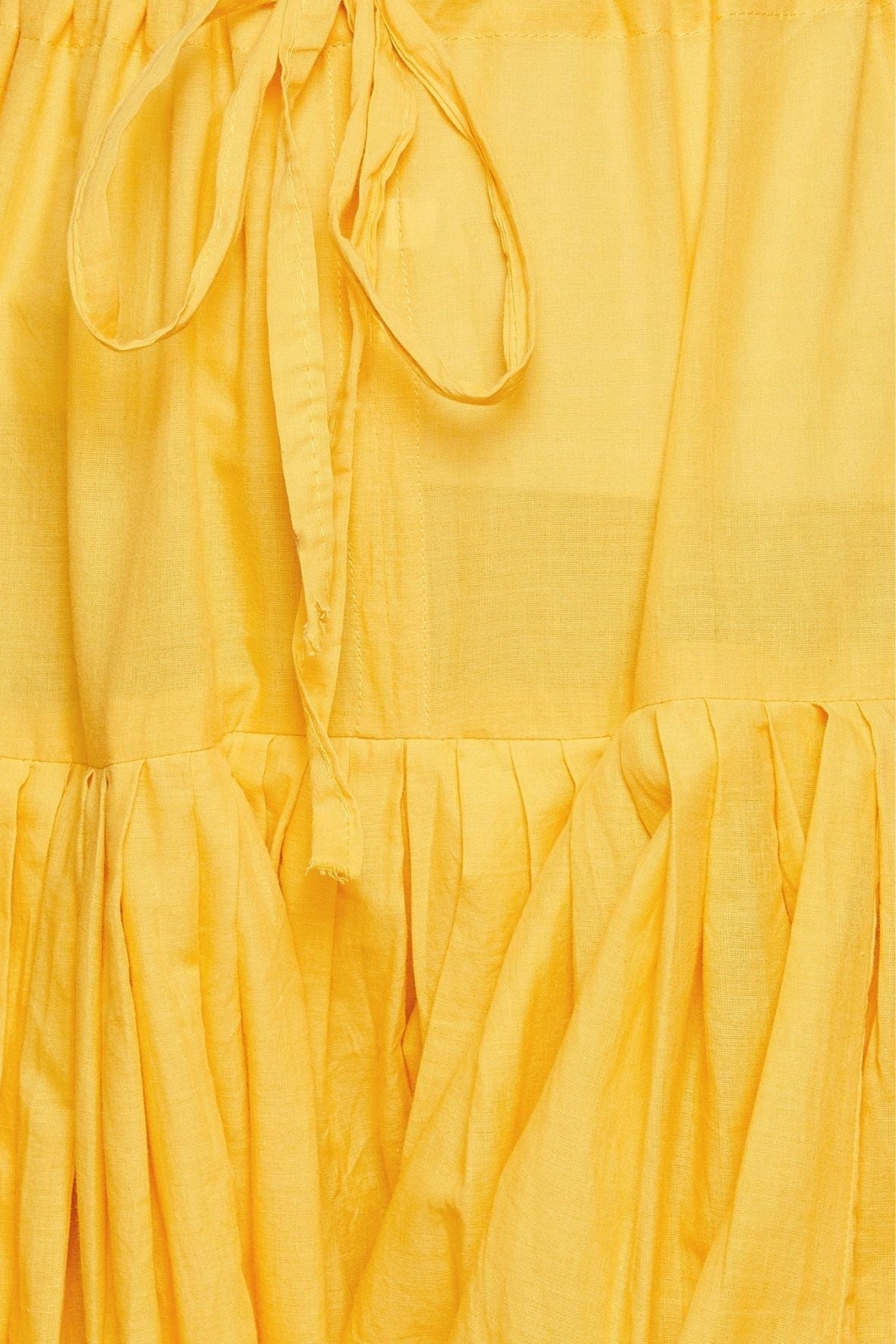 Yellow Cotton Plain Patiala with Dupatta