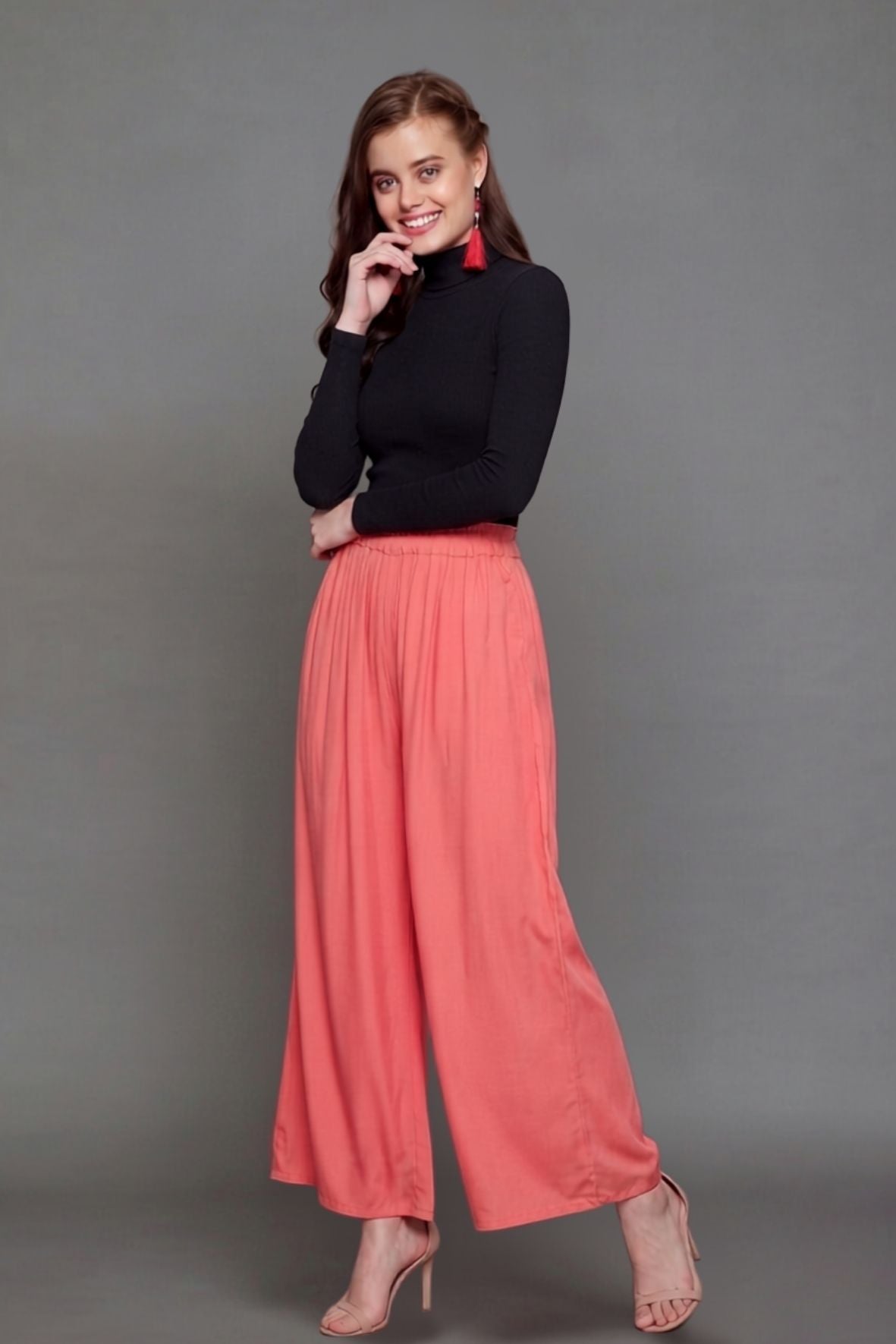 Peach Rayon Palazzo
