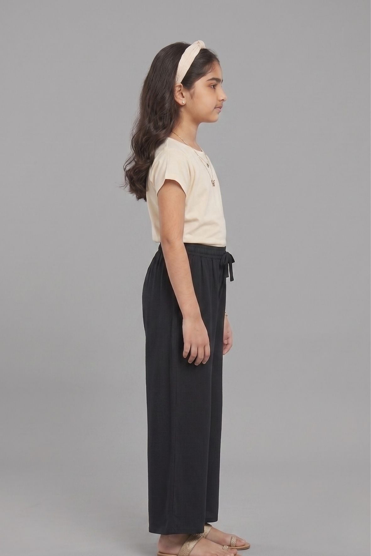 Kids Black Rayon Palazzo