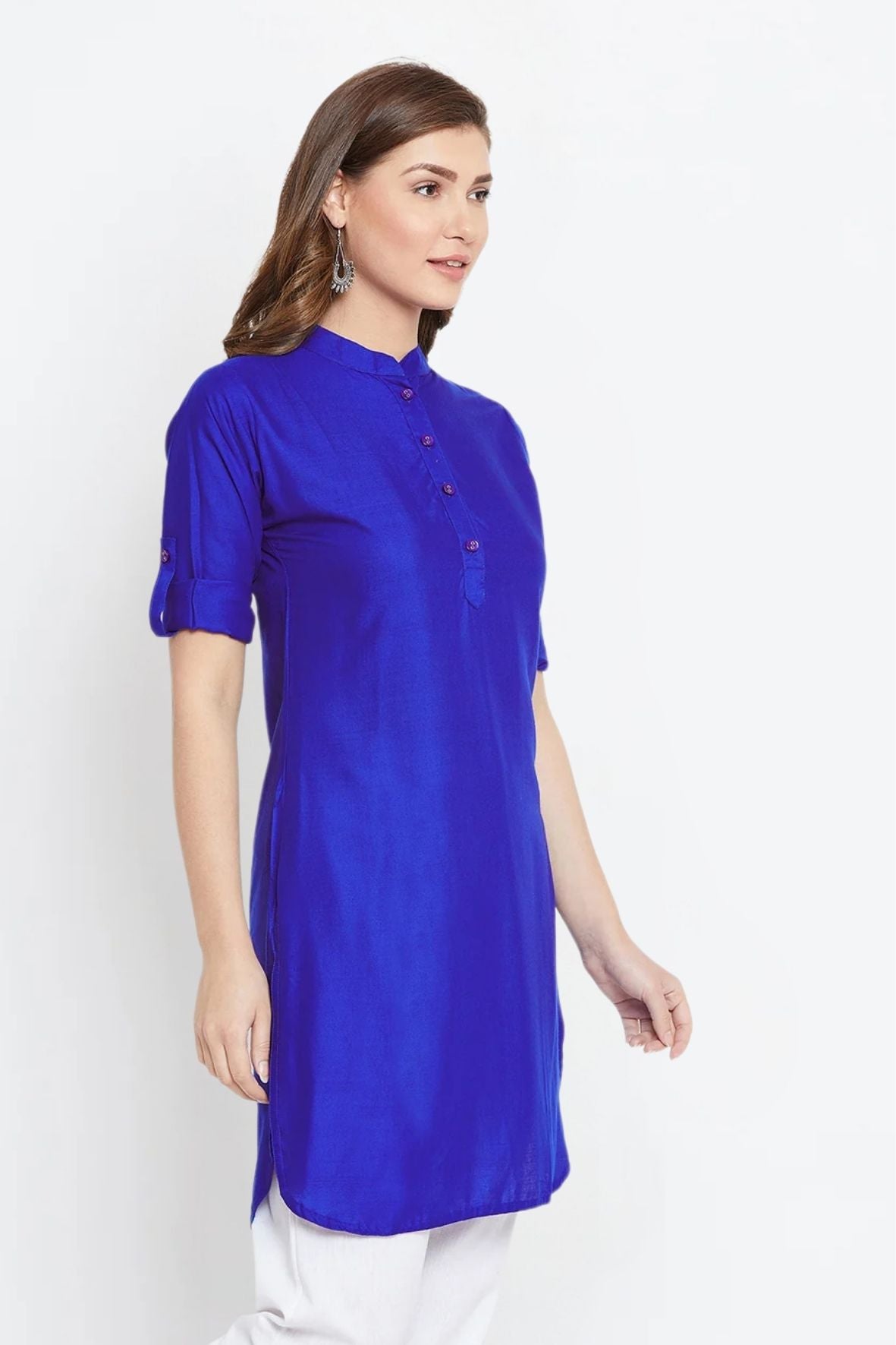 Royal Blue Solid Color Kurti