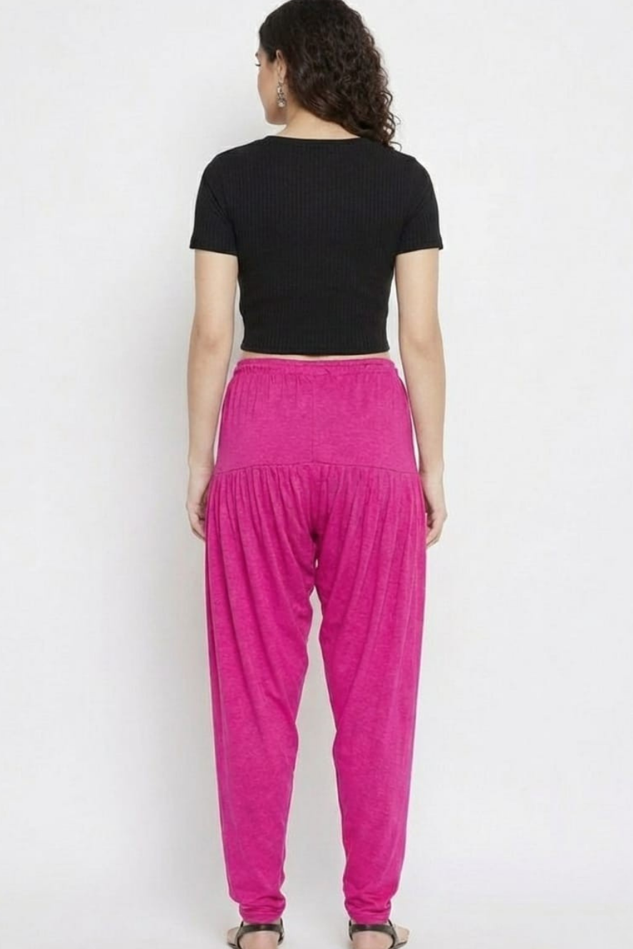 Rani Pink Plain Viscose Patiala