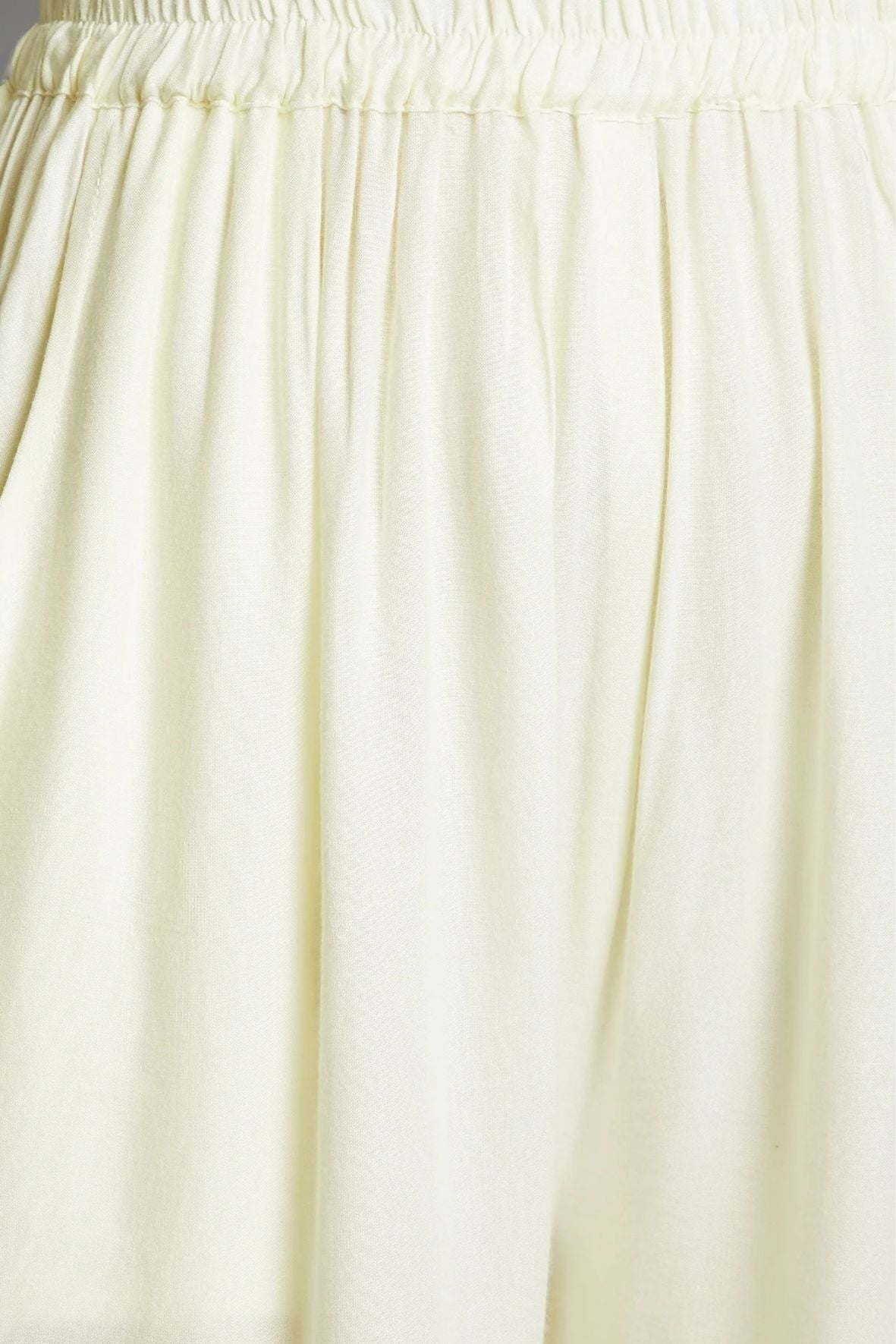 Off White Plain Rayon Palazzo