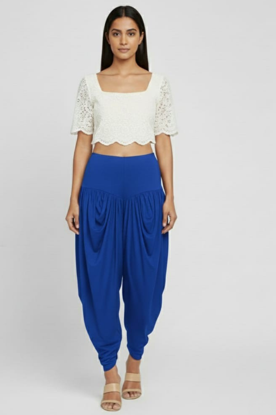 Royal Blue Viscose Plain Dhoti