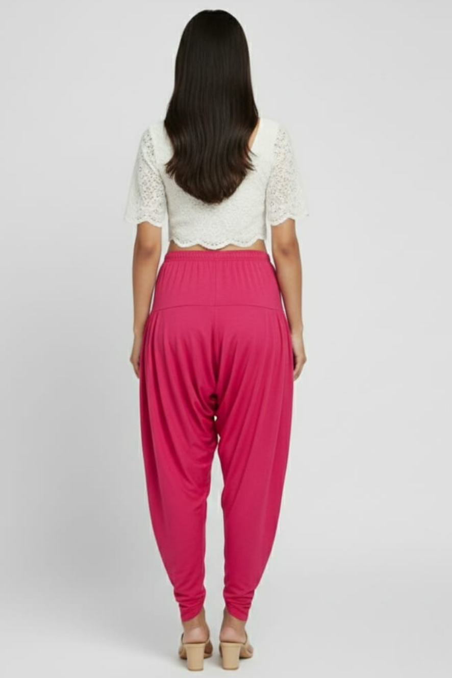 Pink Viscose Plain Dhoti