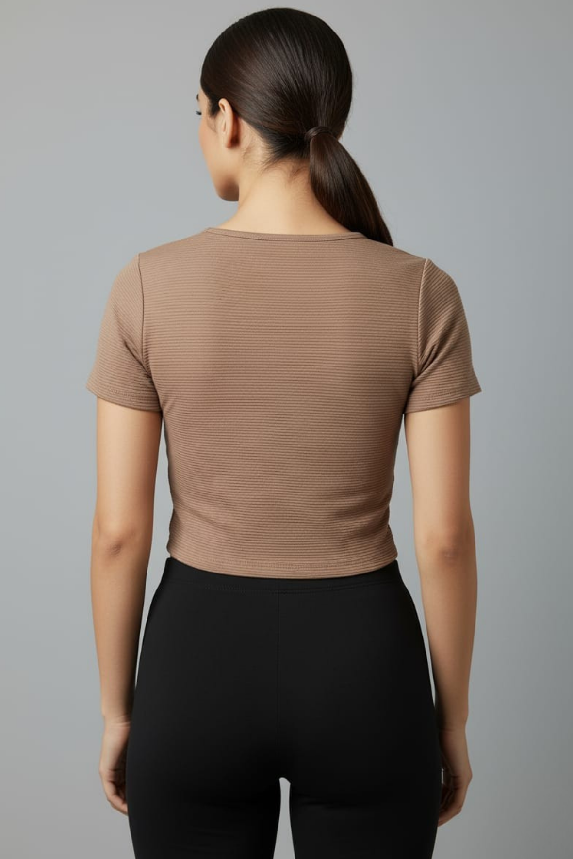 Brown Fukuro Crop Top for Women