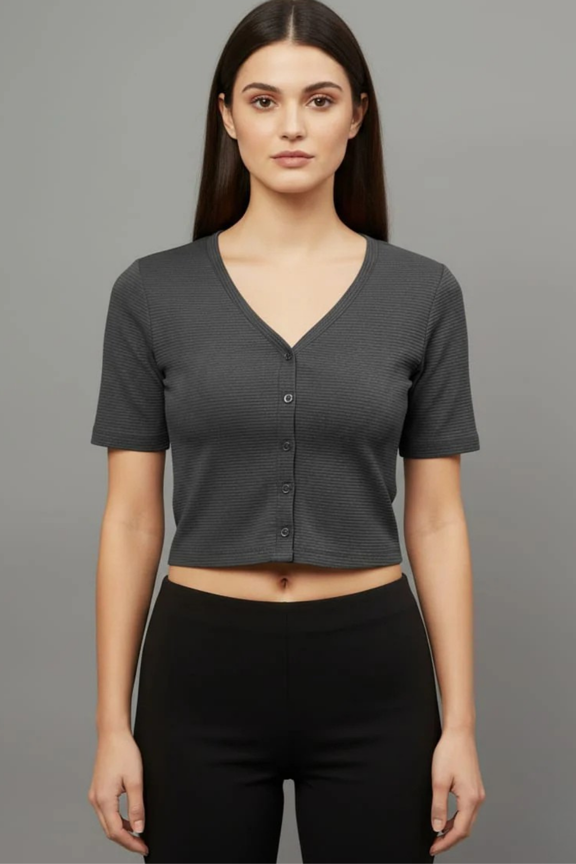 Grey Fukuro Crop Top for Women