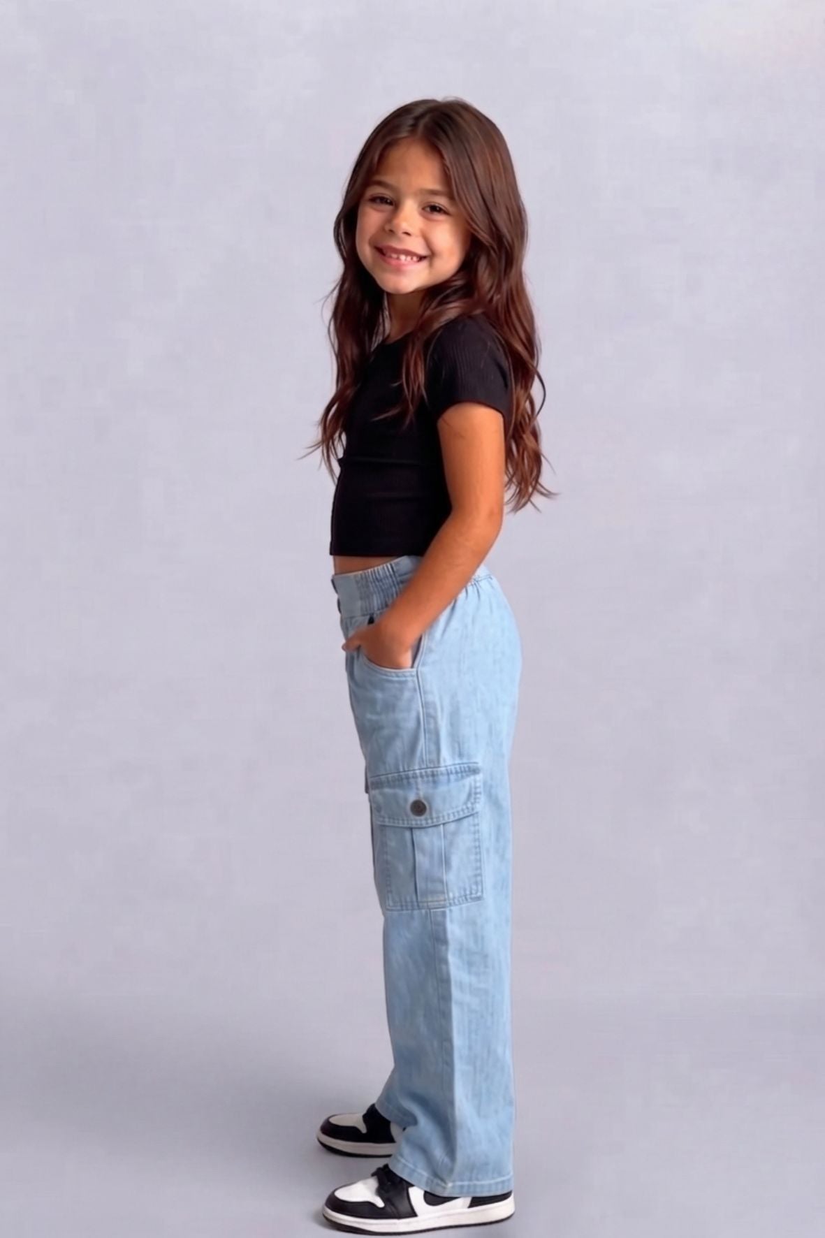 Girls Ice Denim cargo