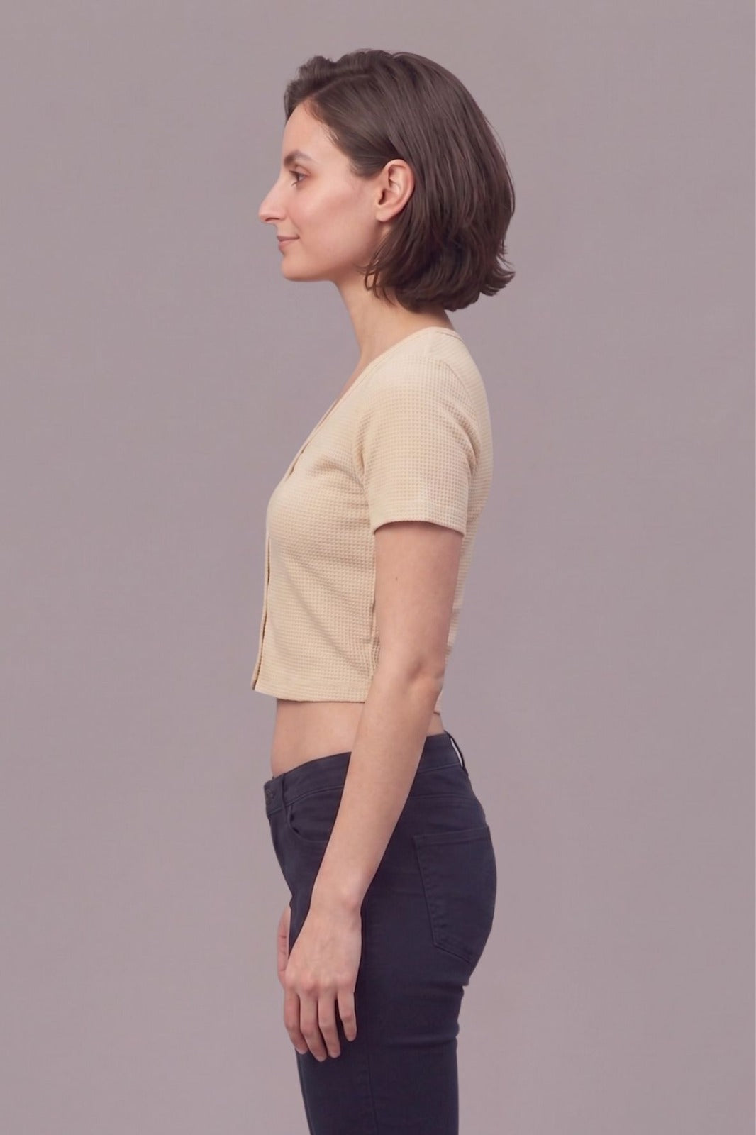 Cream Fukuro Crop Top for Women