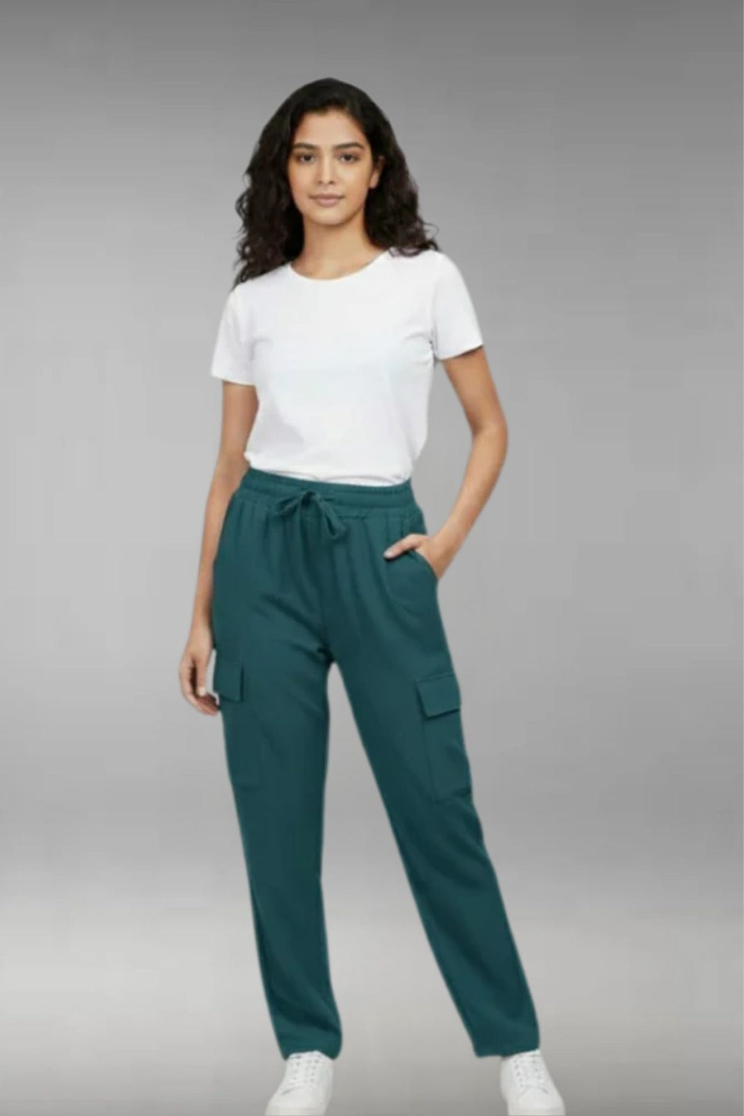 Women’s Bottle Green Cargo Pants