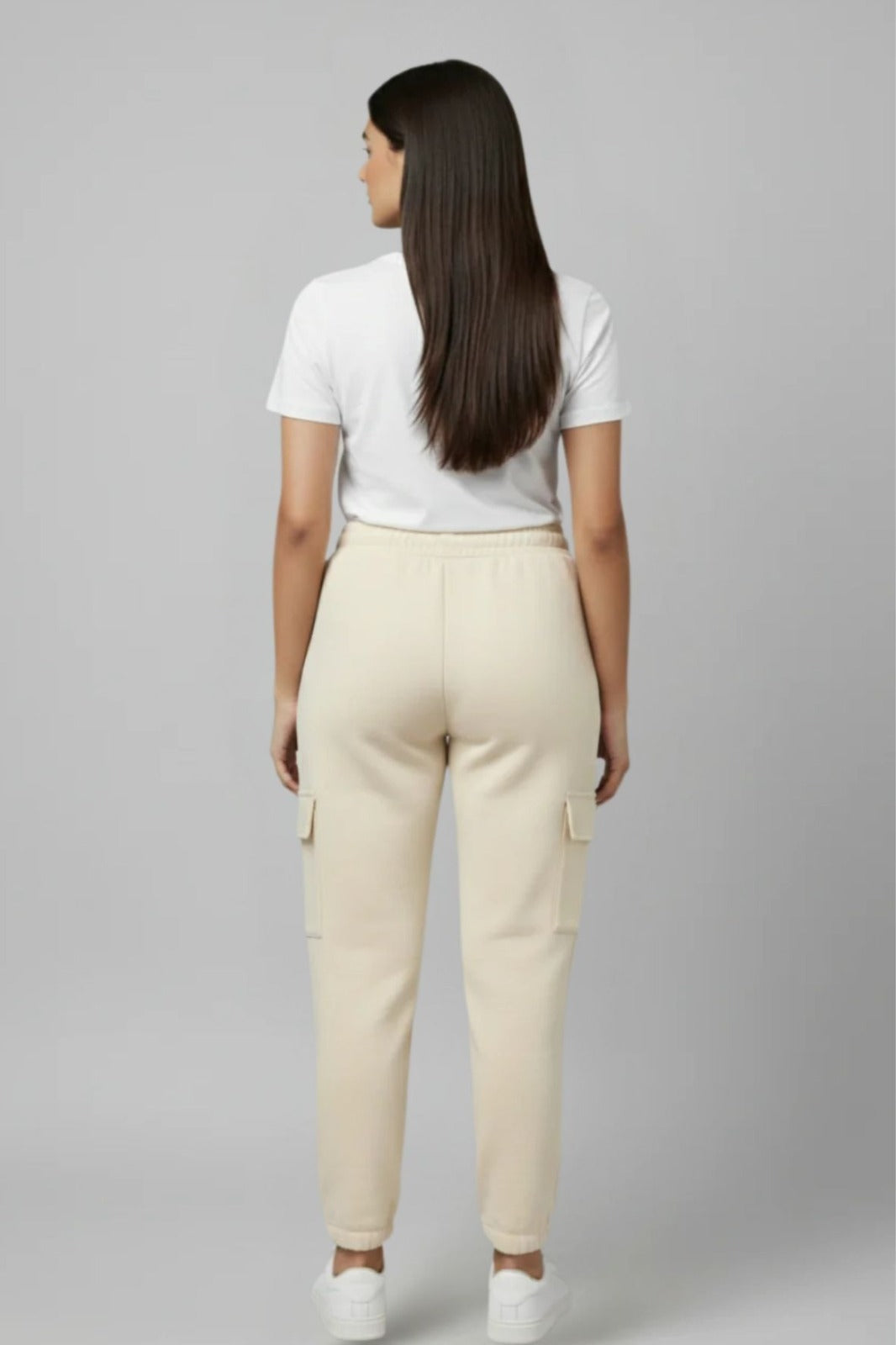 Women’s Cream Cargo Pants