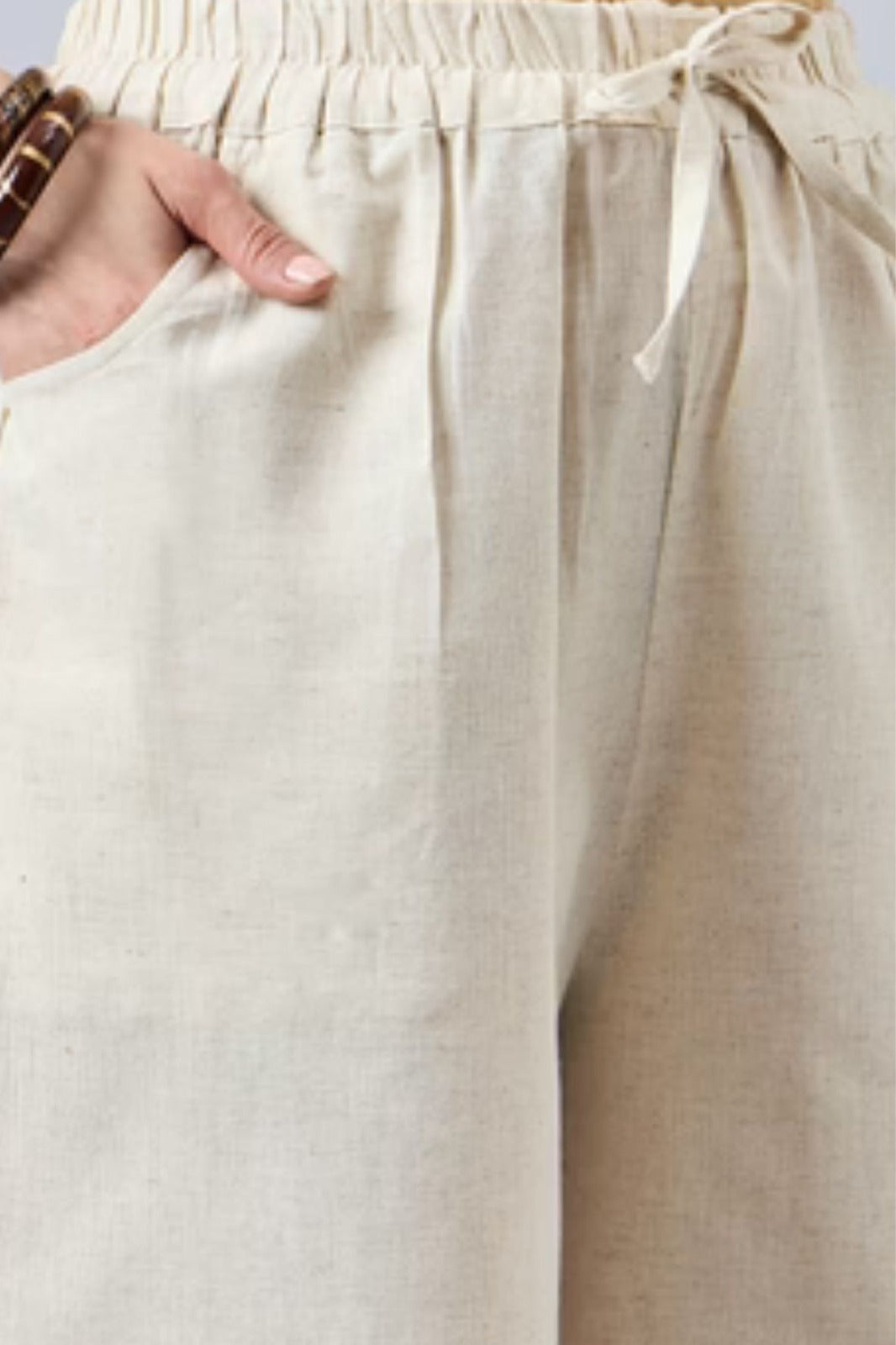 Cotton Palazzo With Skin Lace Detailing