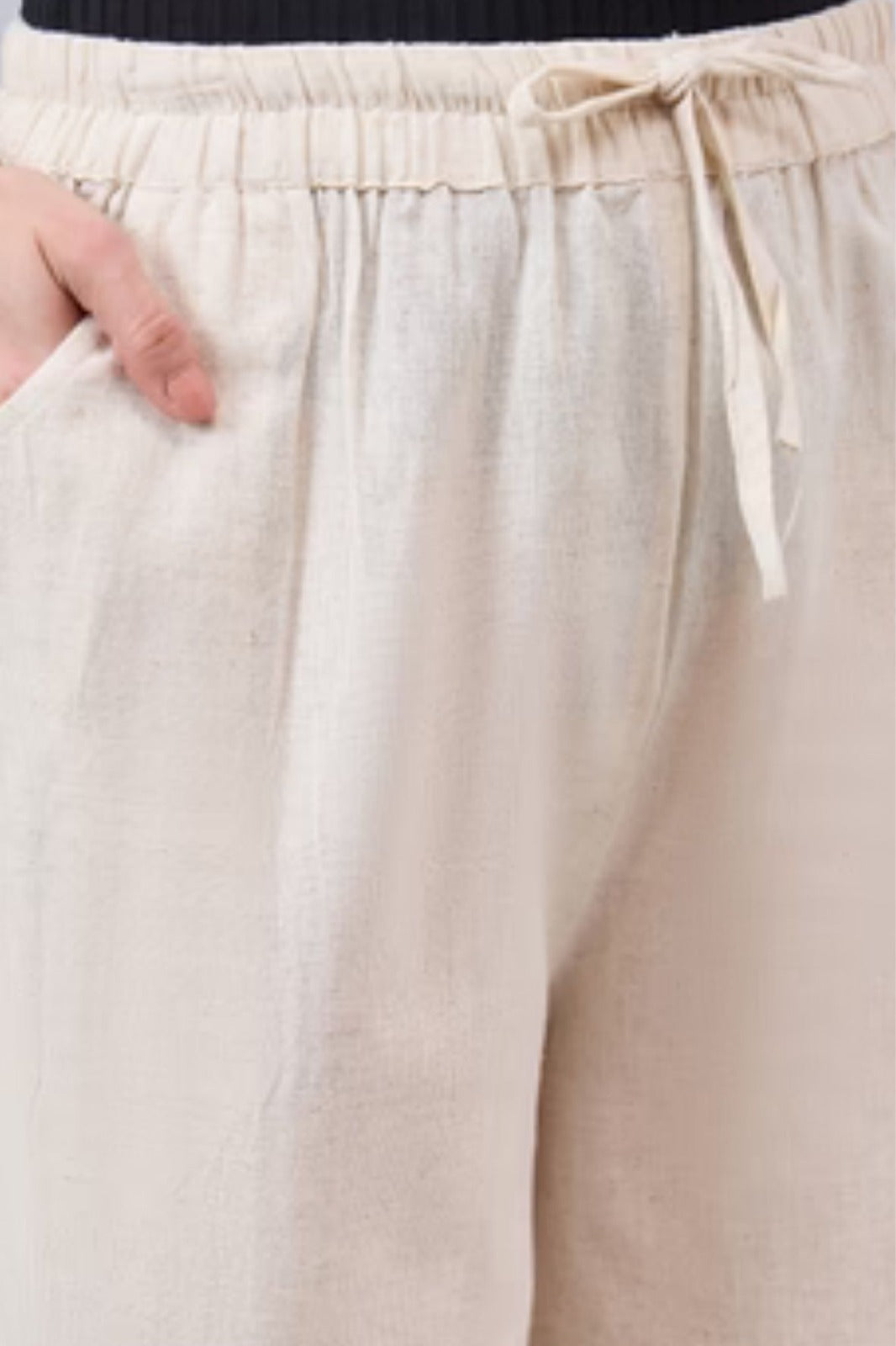 Cotton Palazzo With Turquoise Lace Detailing