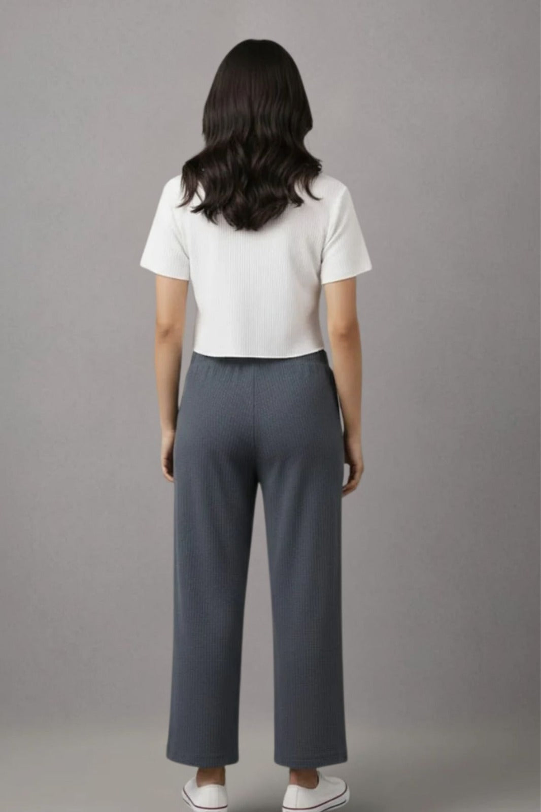 Grey Zara Rib Palazzo