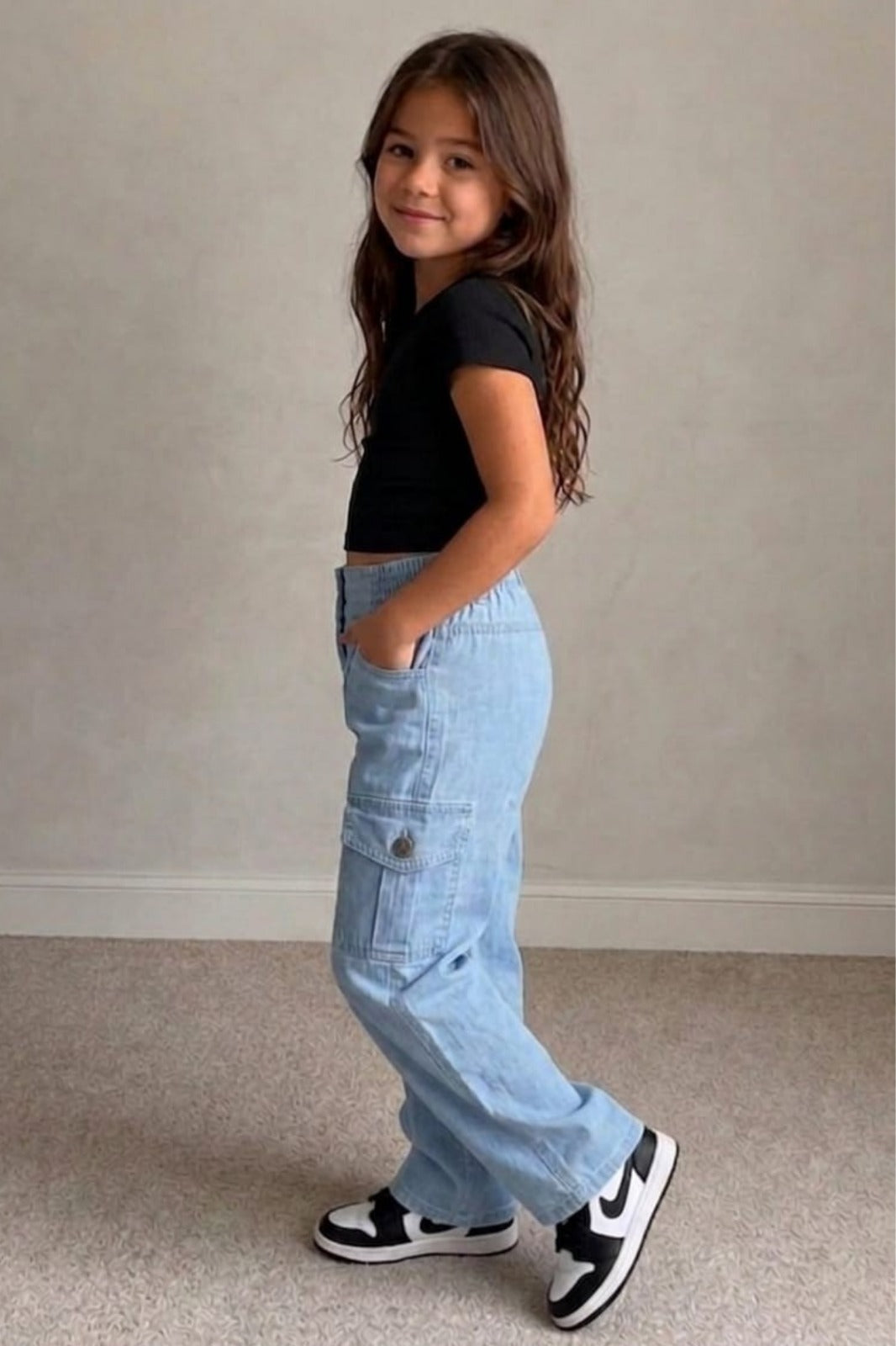 Girls Ice Denim cargo