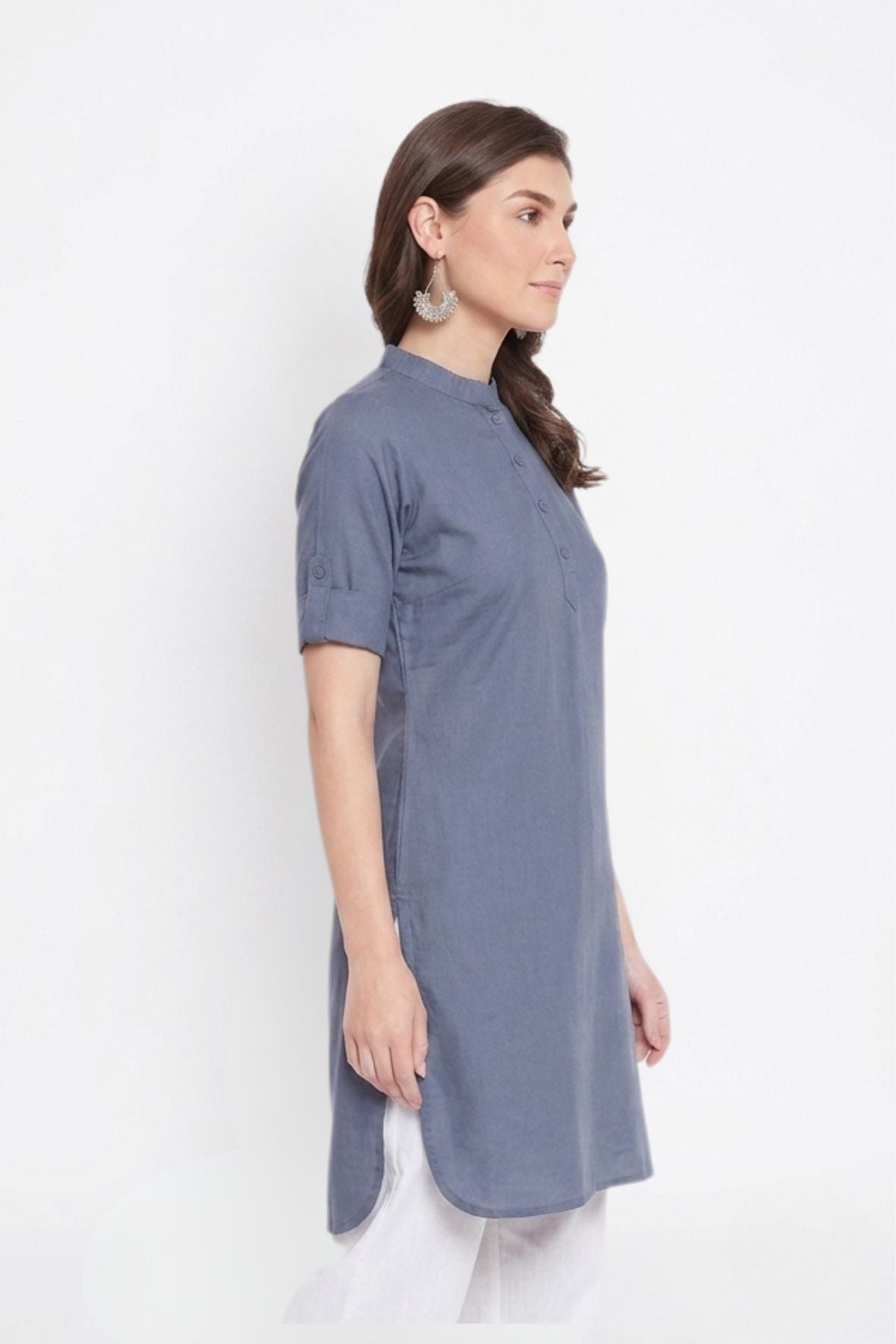 Light Grey Solid Color Kurti