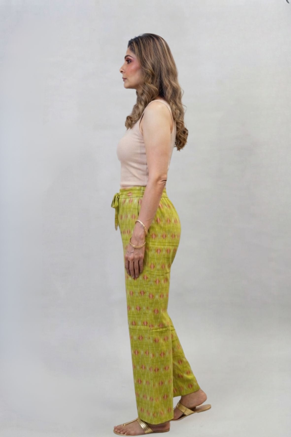 Lime Ikat Printed Palazzo