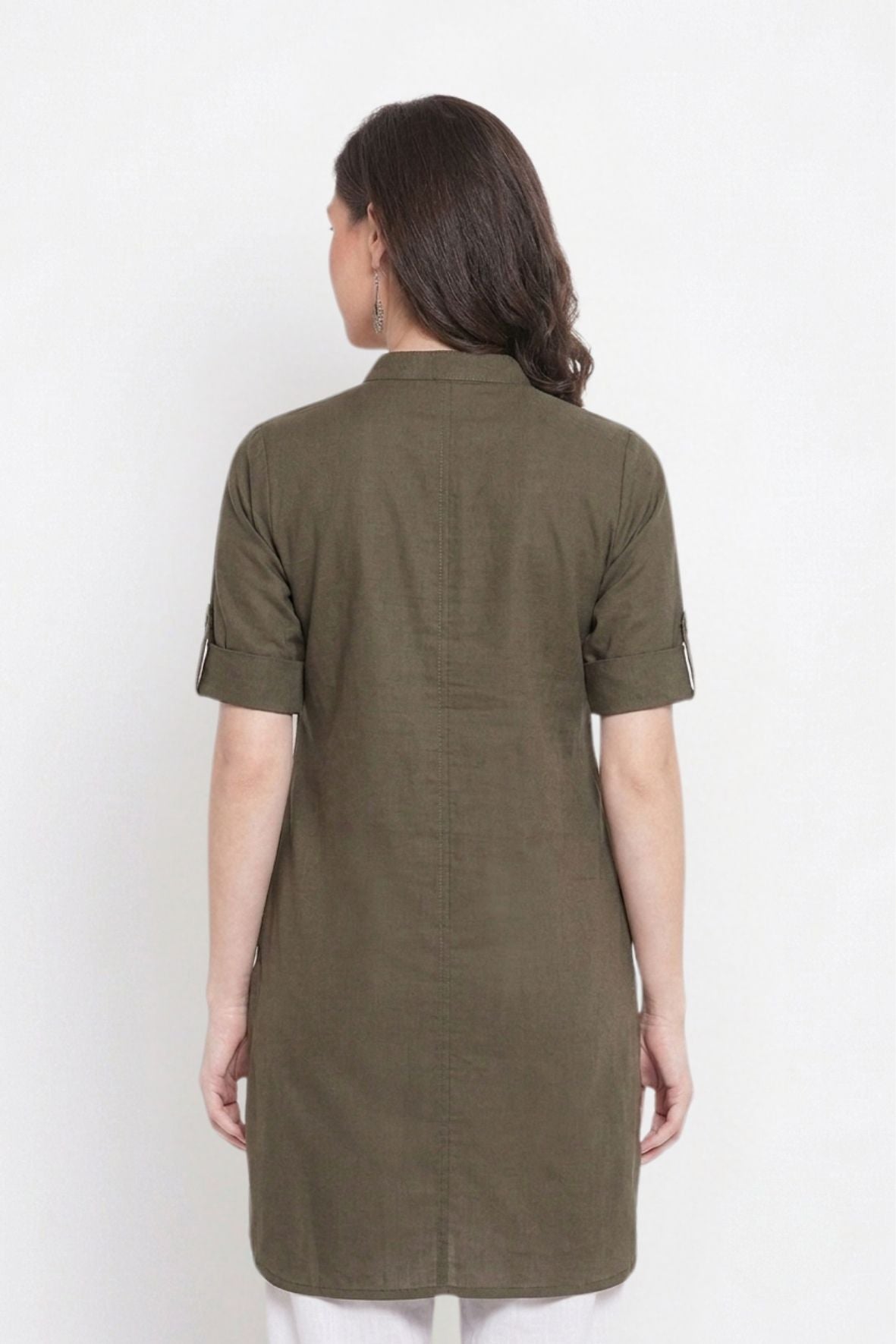 Olive Green Solid Color Kurti