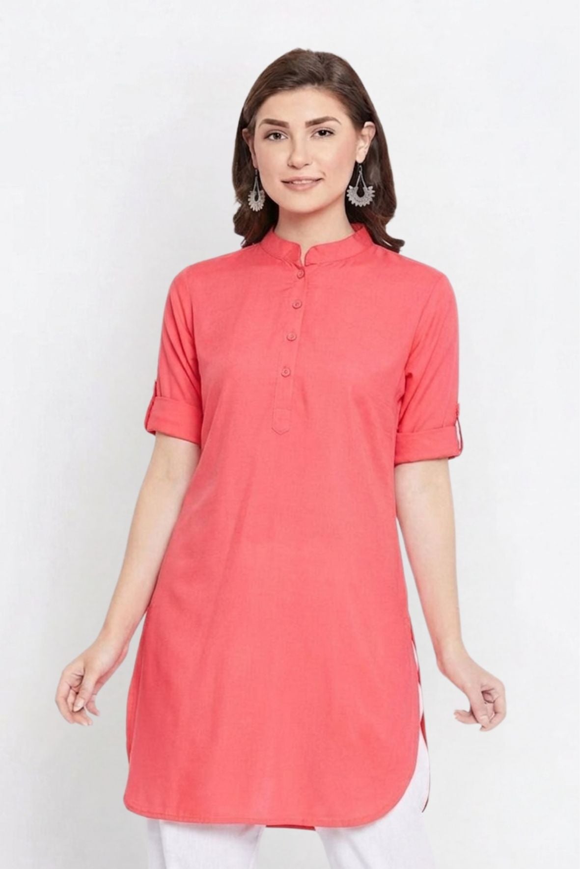 Peach Solid Color Kurti