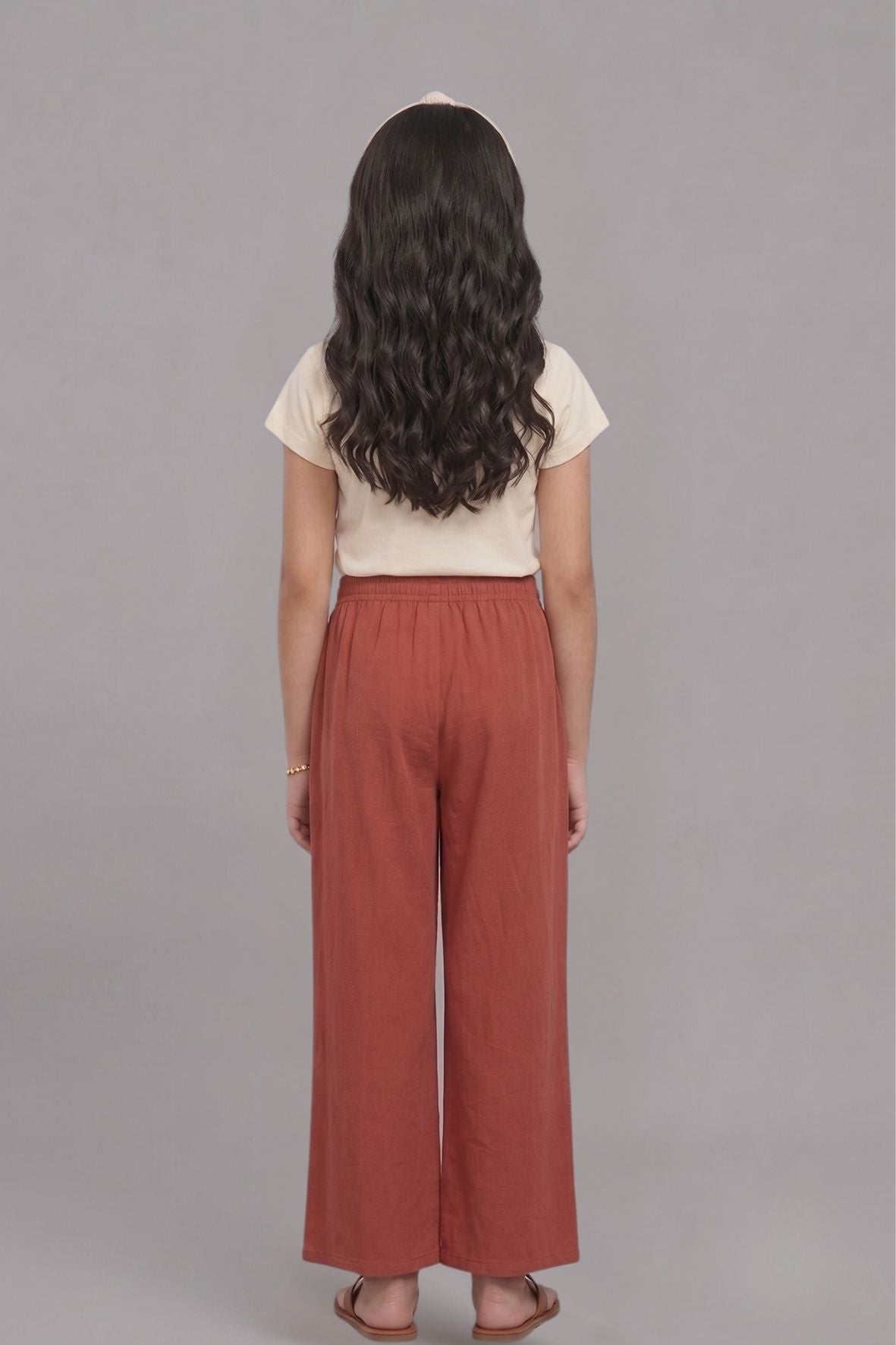 Kids Peach Rayon Palazzo