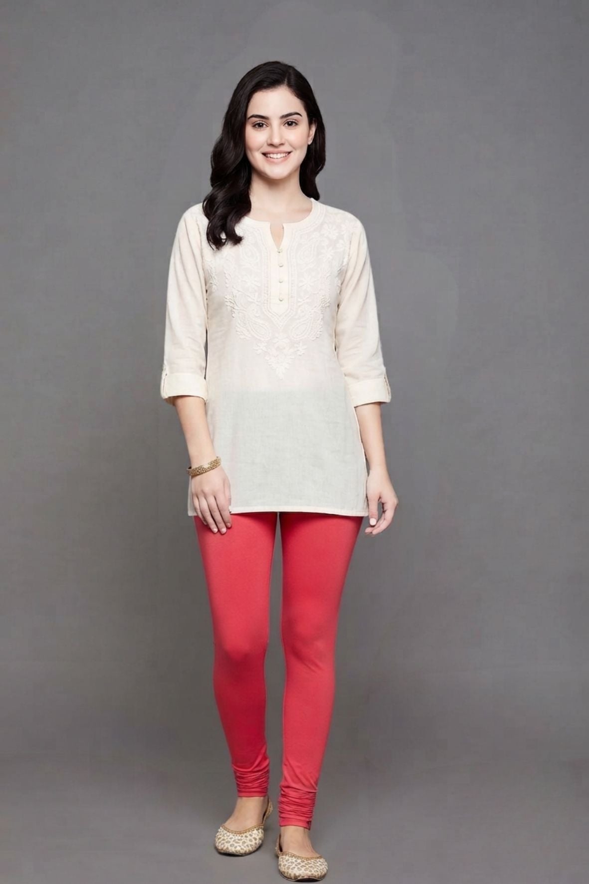 Peach Viscose Ankle Legging
