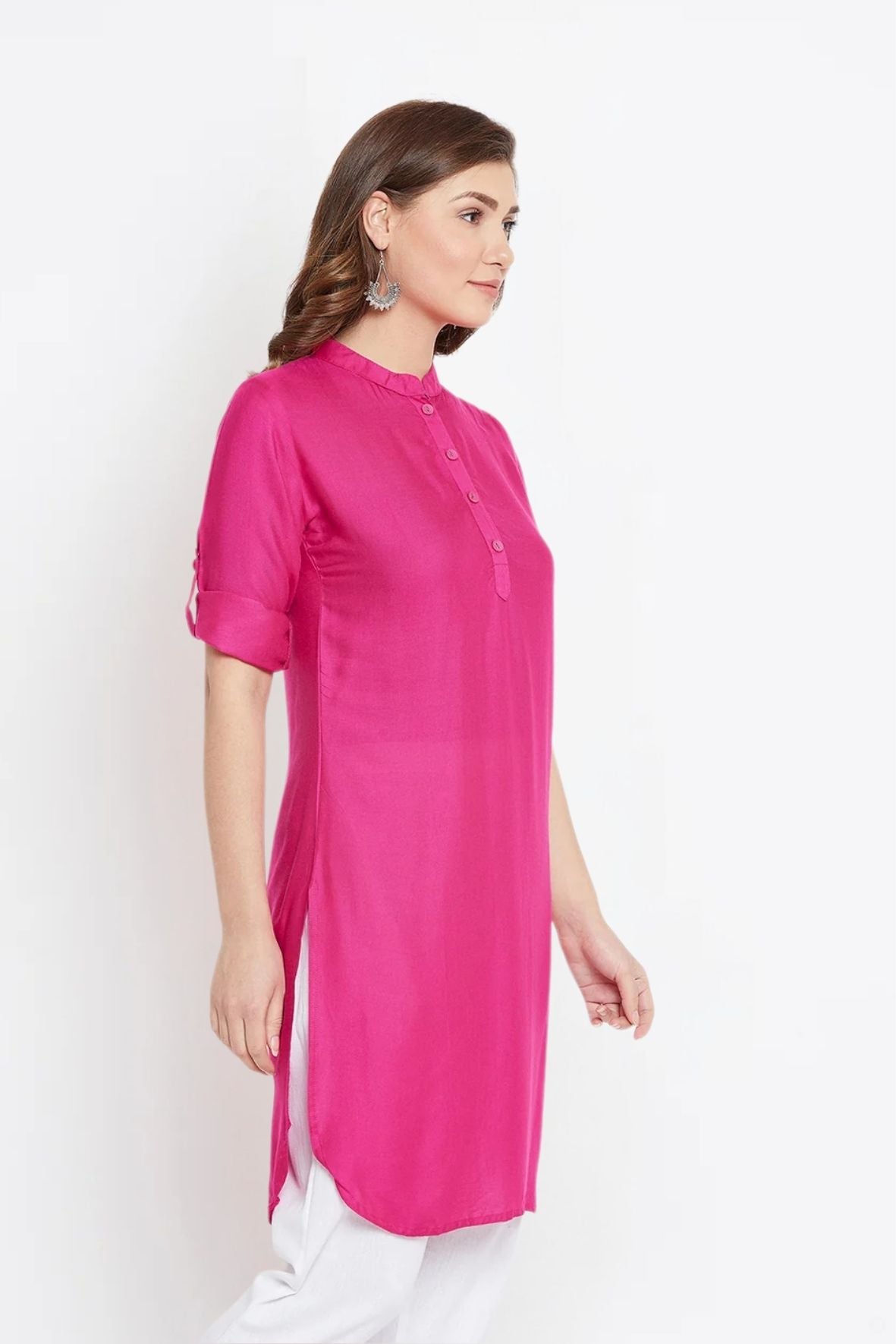 Pink Solid Color Kurti