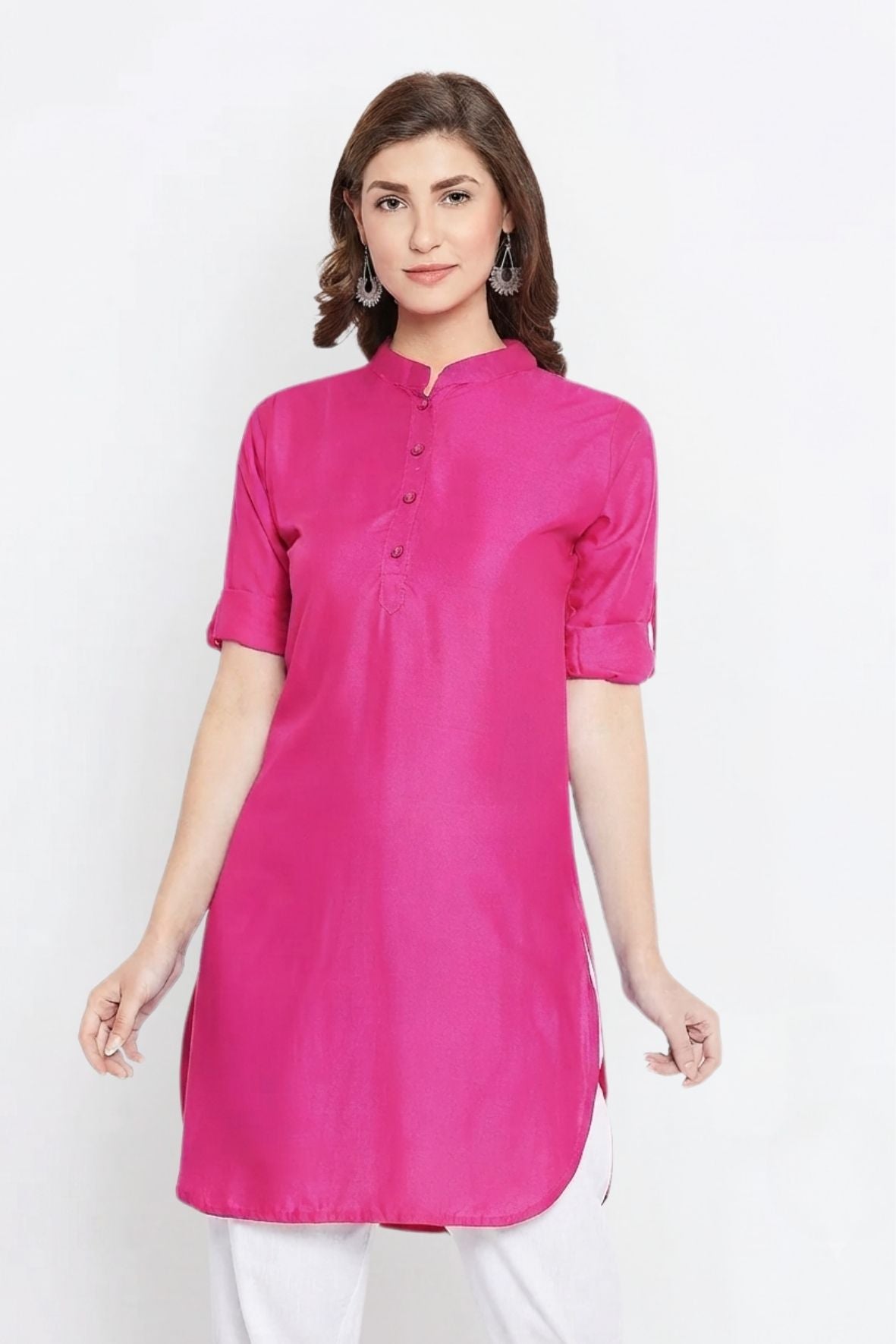 Pink Solid Color Kurti