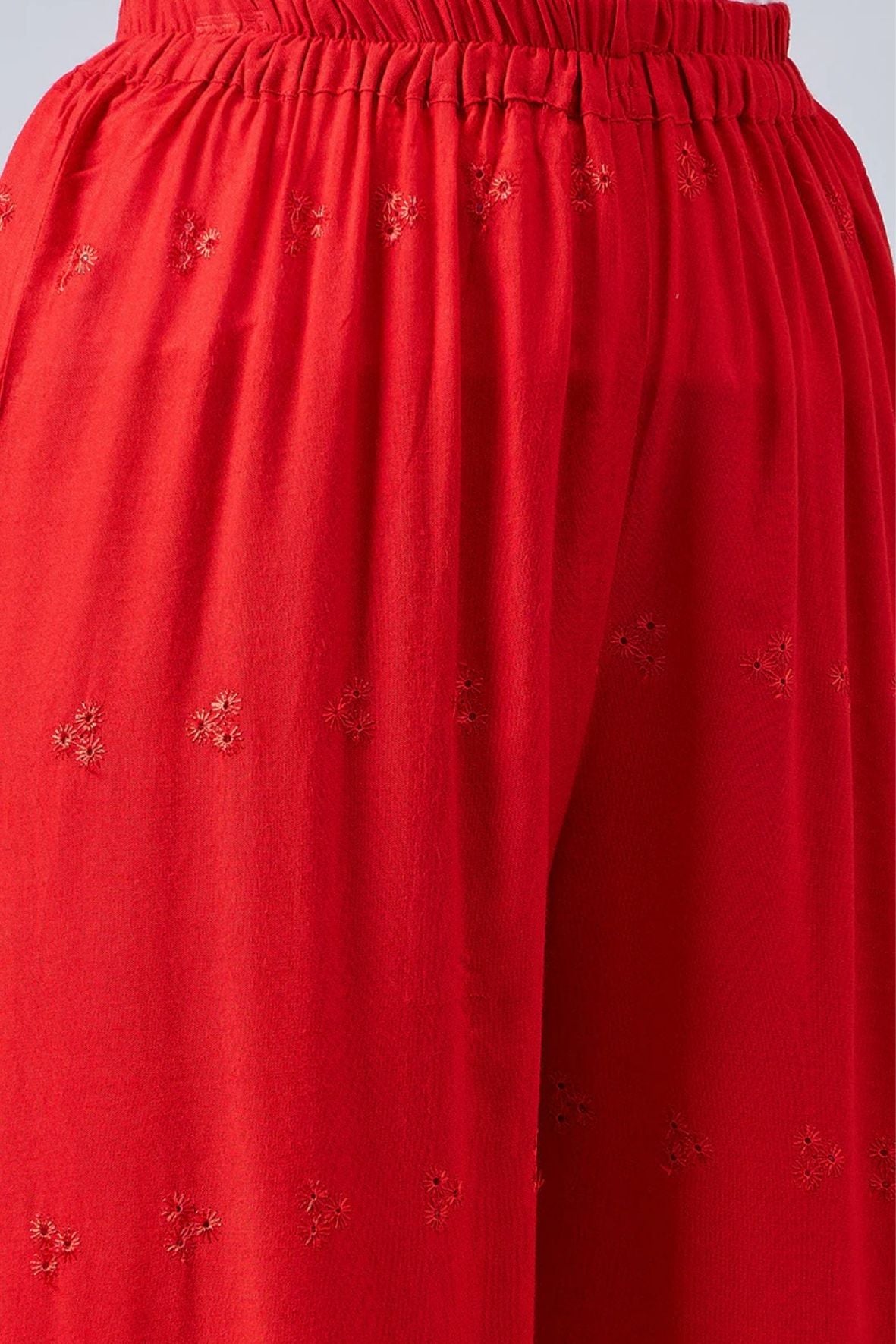Red Chikankari Palazzo