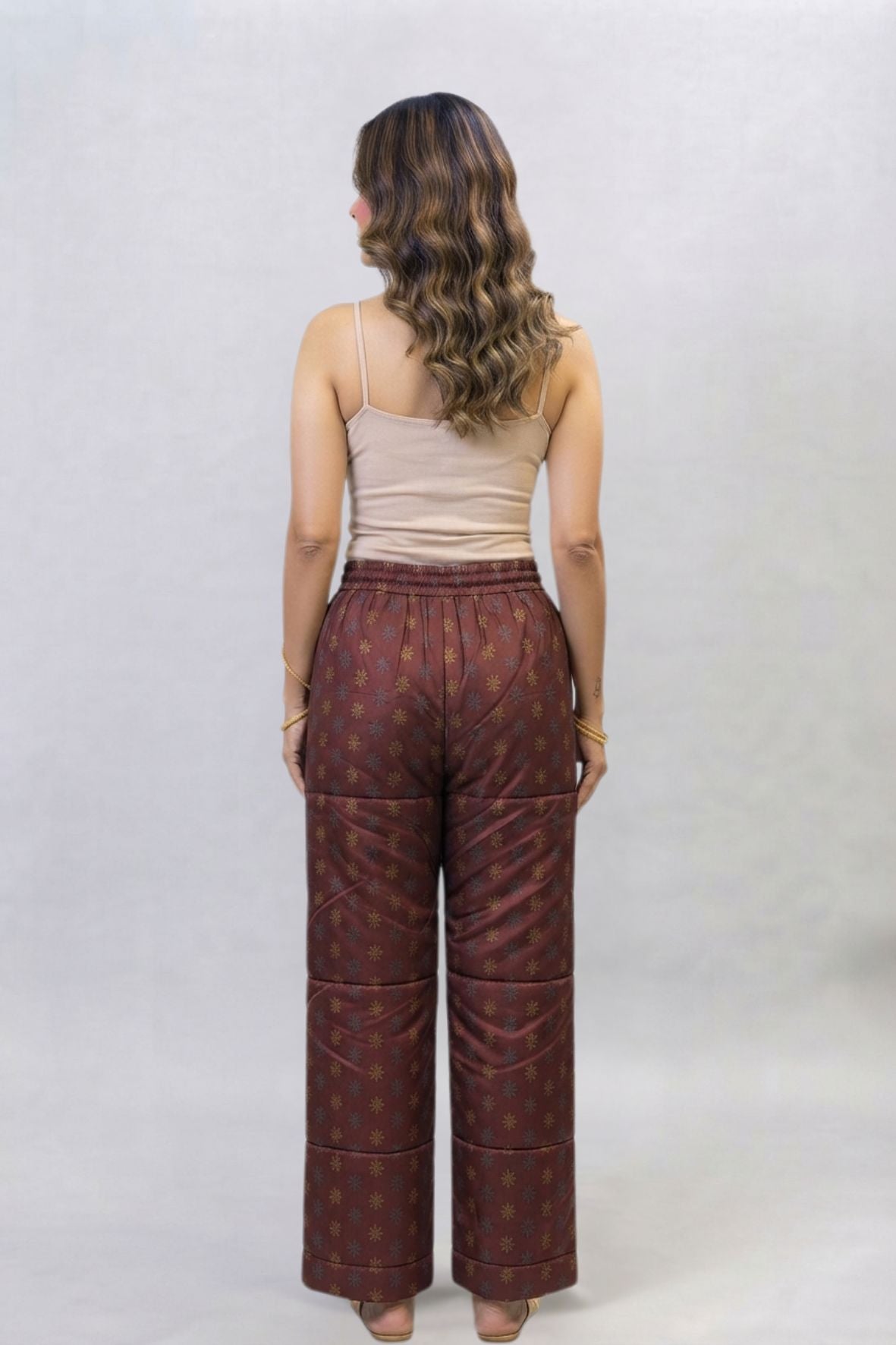 Red & Gold Buti Ethnic Printed Palazzo