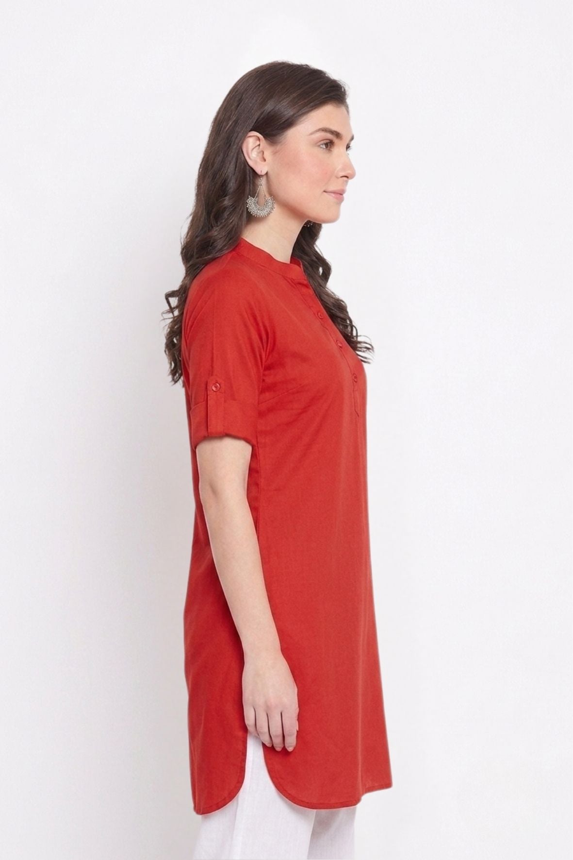 Red Solid Color Kurti