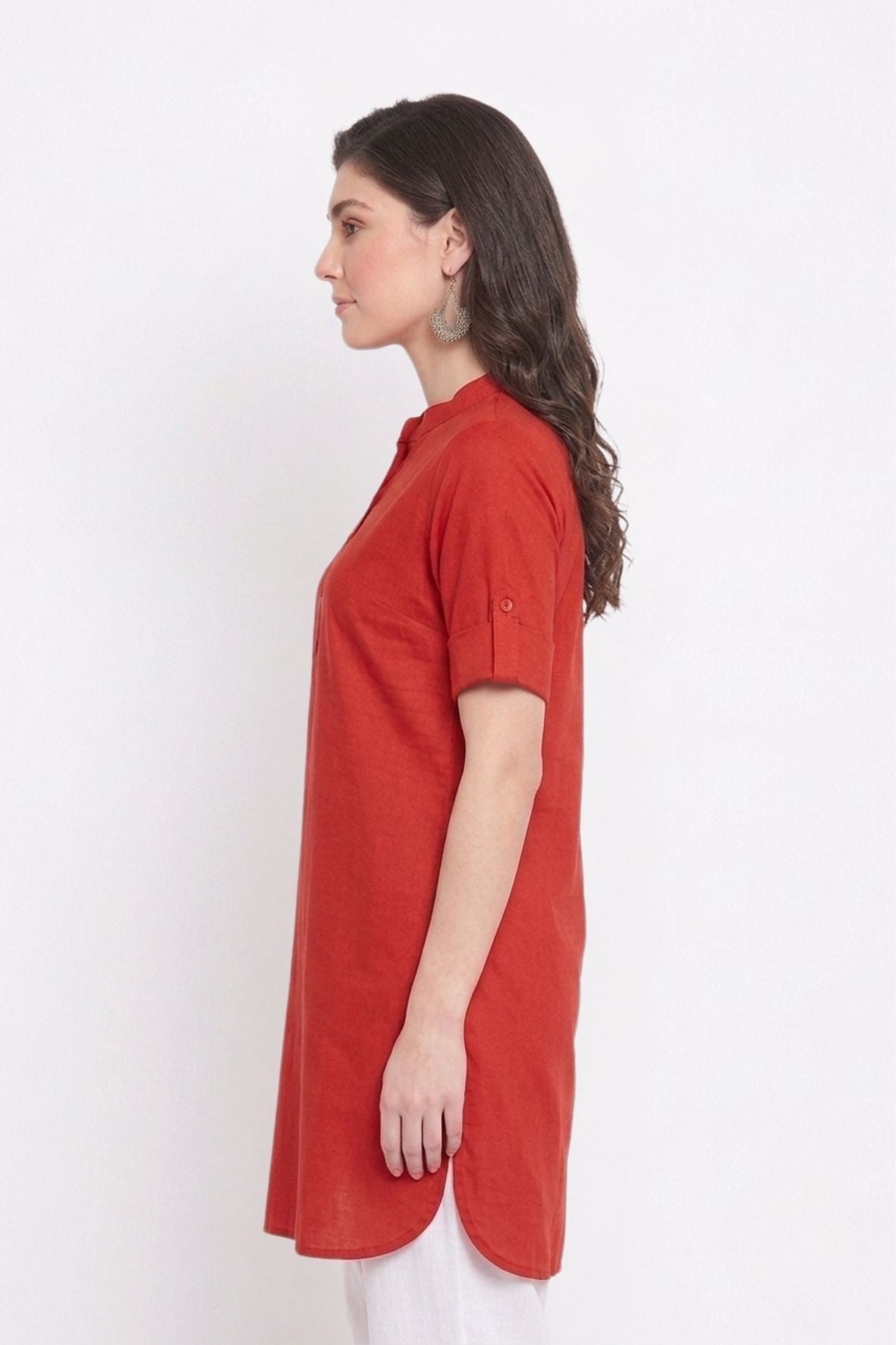 Red Solid Color Kurti