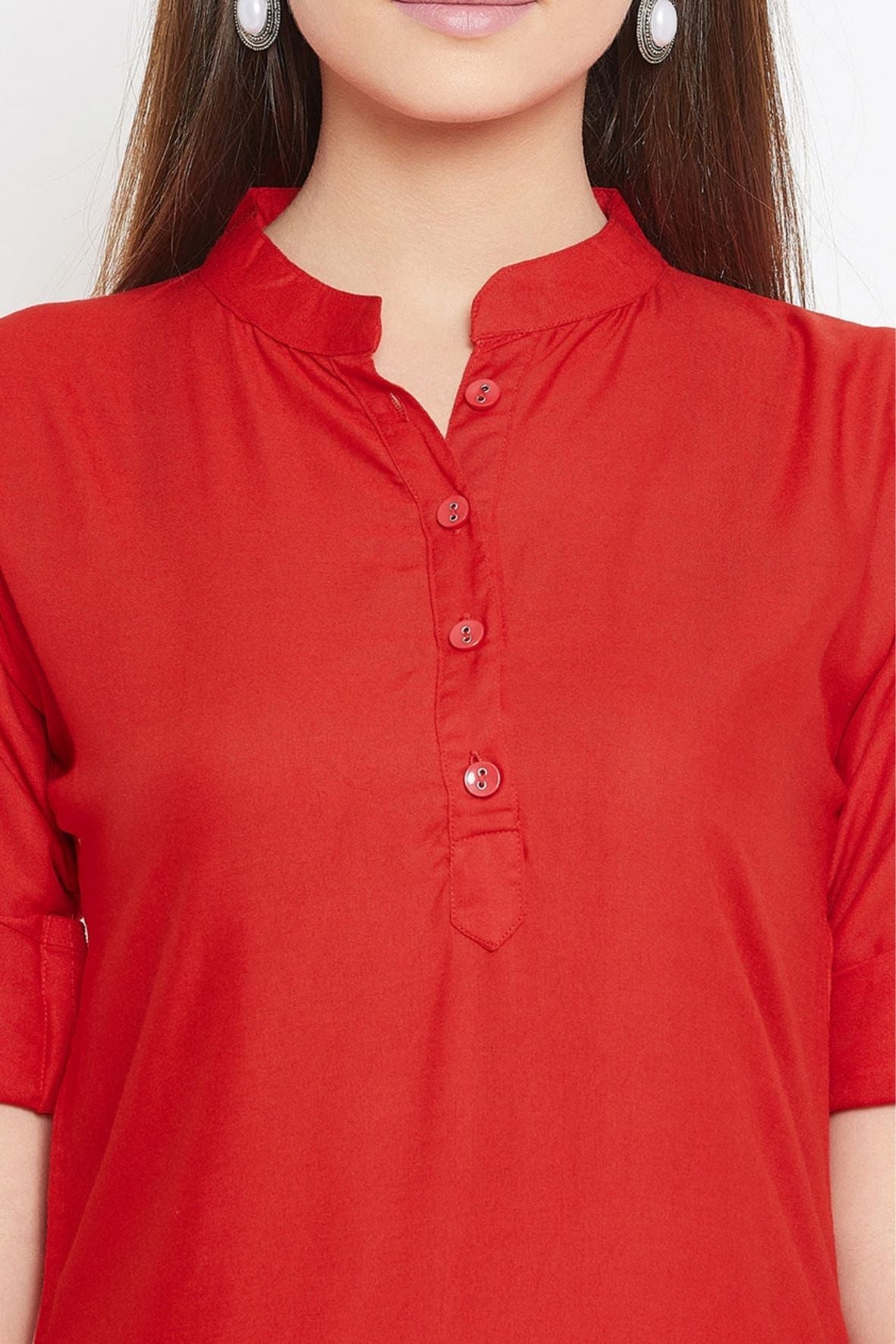 Red Solid Color Kurti