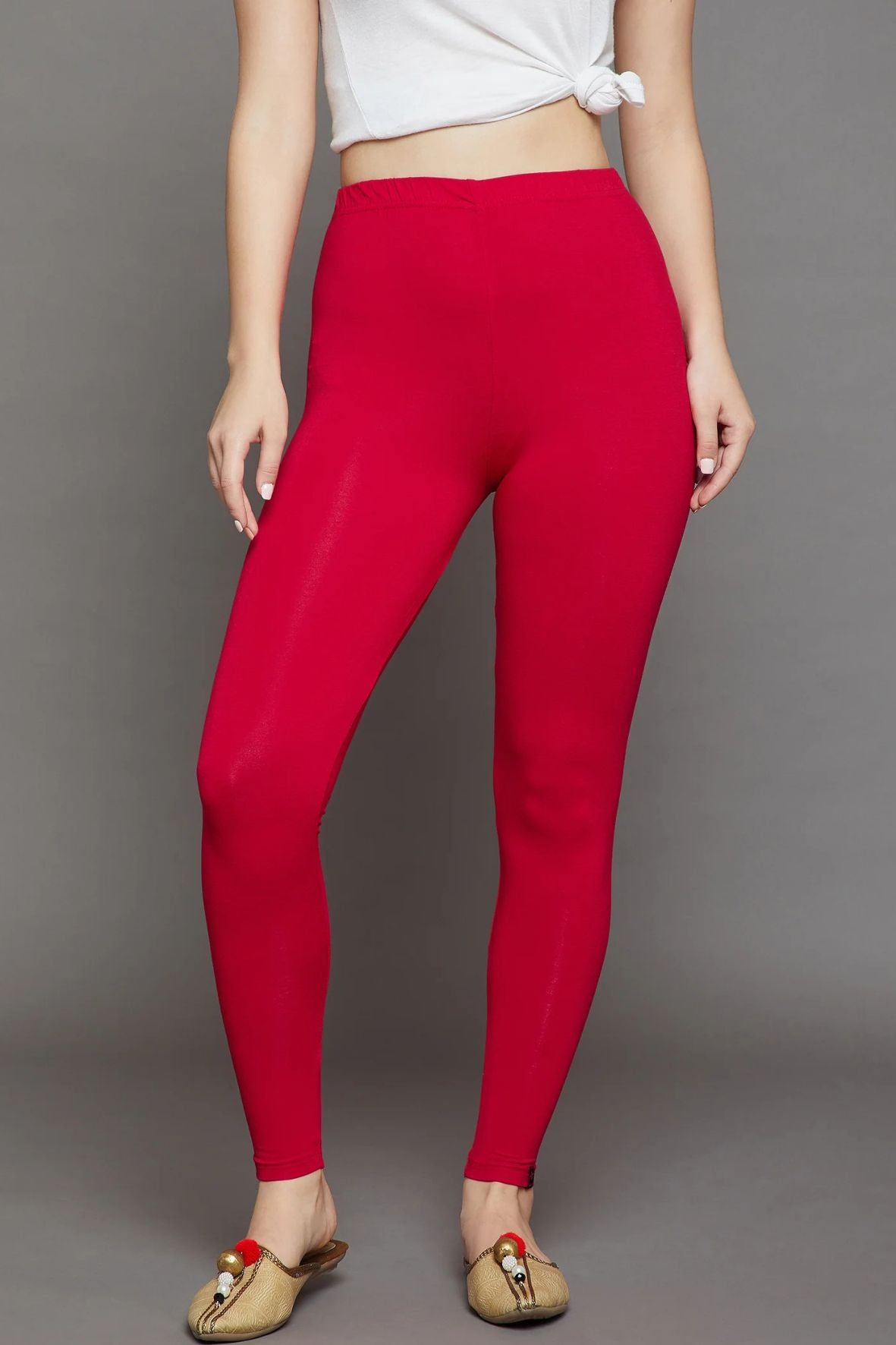 Apple Red Viscose Chudidar Leggings
