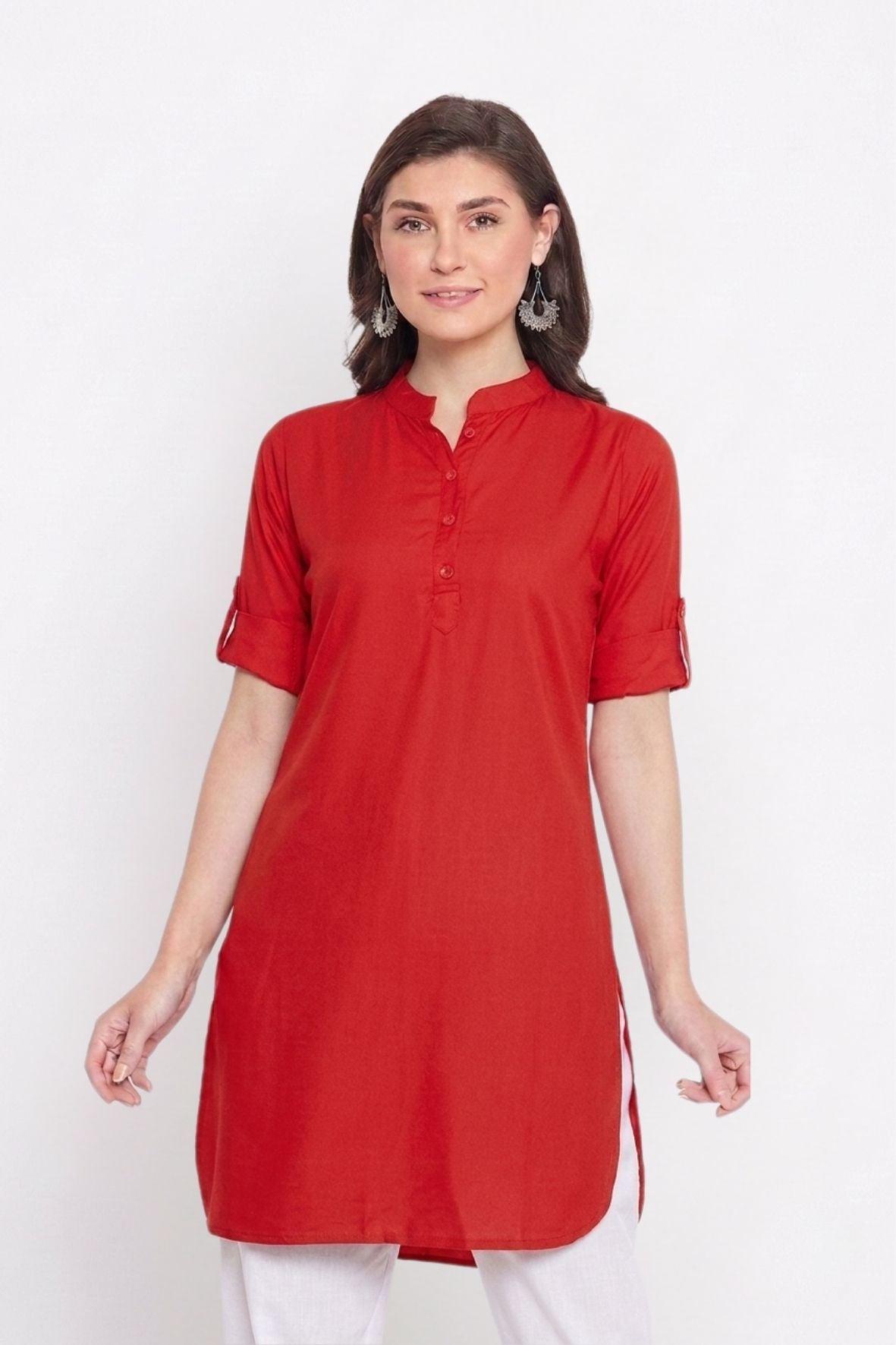Red Solid Color Kurti