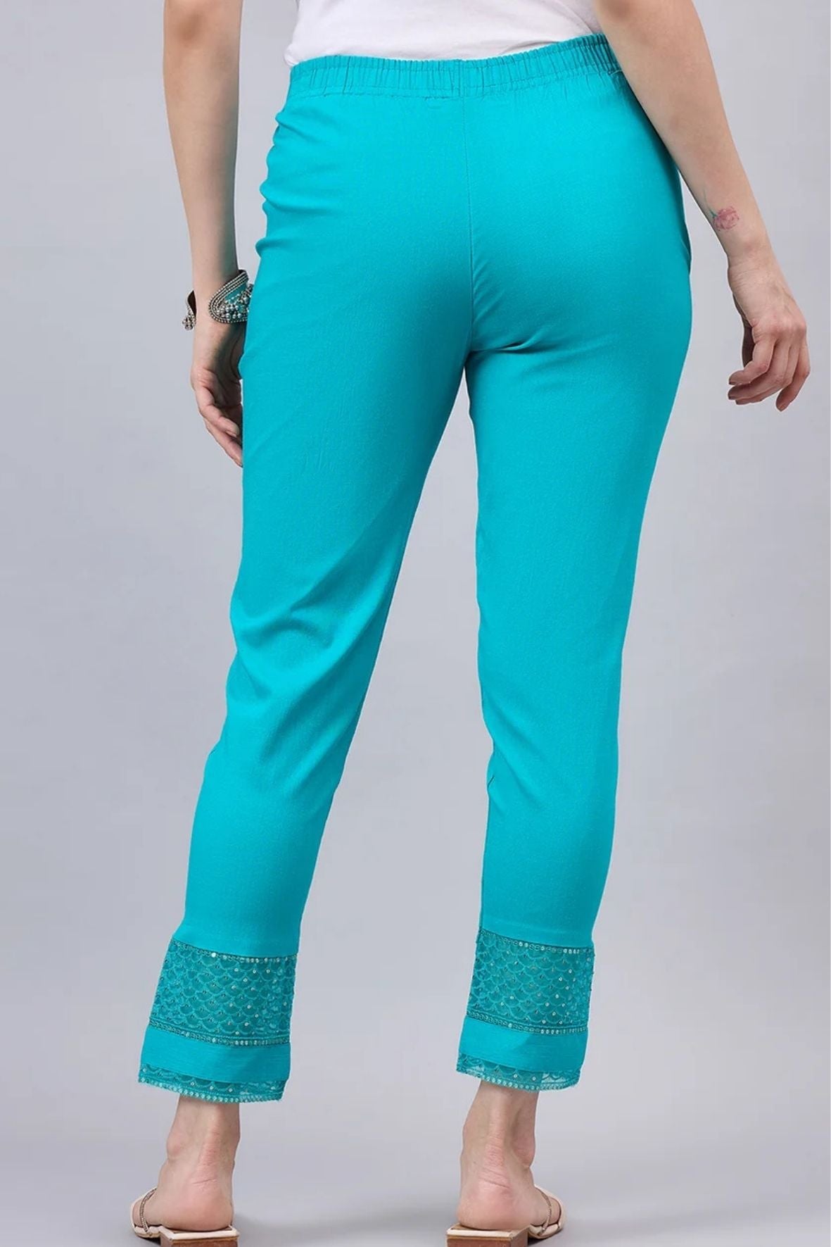 Rama Green Sequin Lace Pants