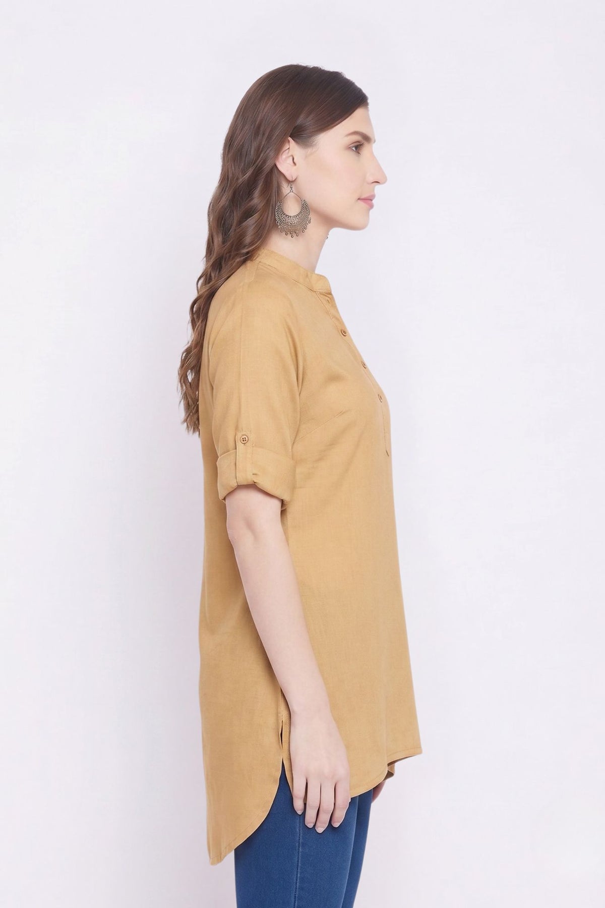 Skin Solid Coloured Short Kurti - 32" Length