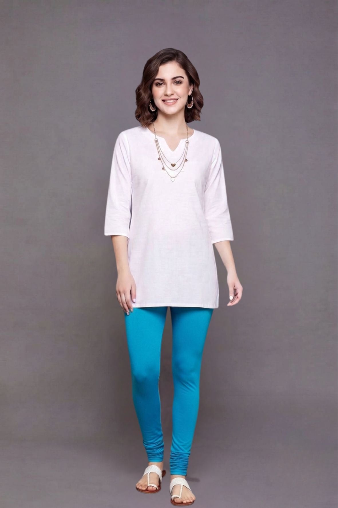 Sky Blue Viscose Chudidar Leggings